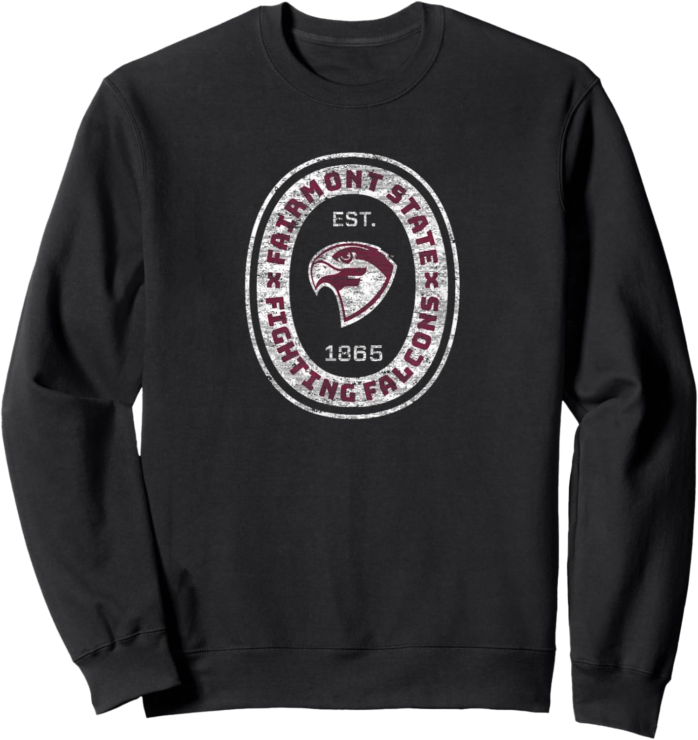 Fairmont State University Falcons Retro Crest Seal Sweatshirt - Sweatshirt | Black