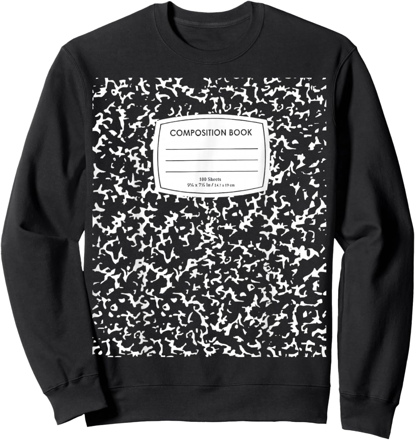 Composition Notebook Halloween Costume Sweatshirt - Sweatshirt | Black