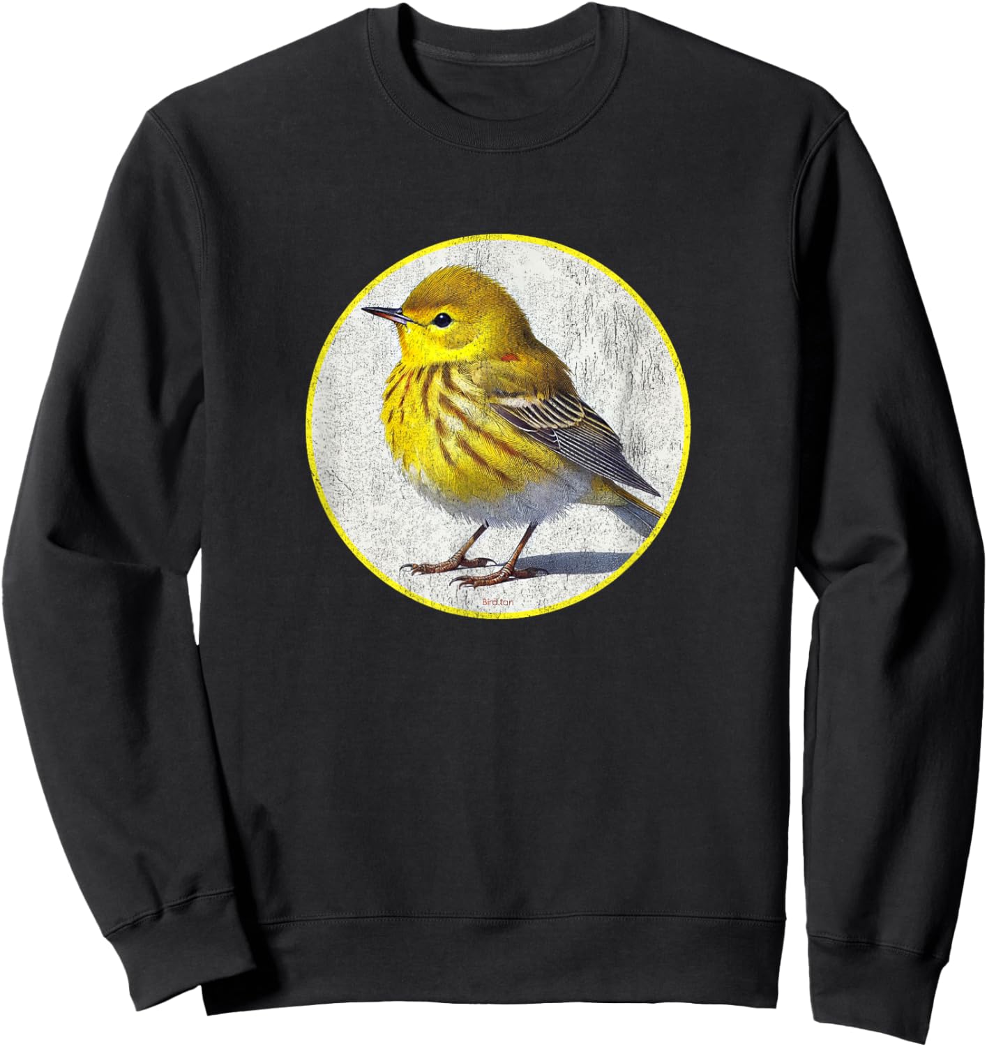 Colorful Retro Yellow Warbler Bird Design Sweatshirt - Sweatshirt | Black