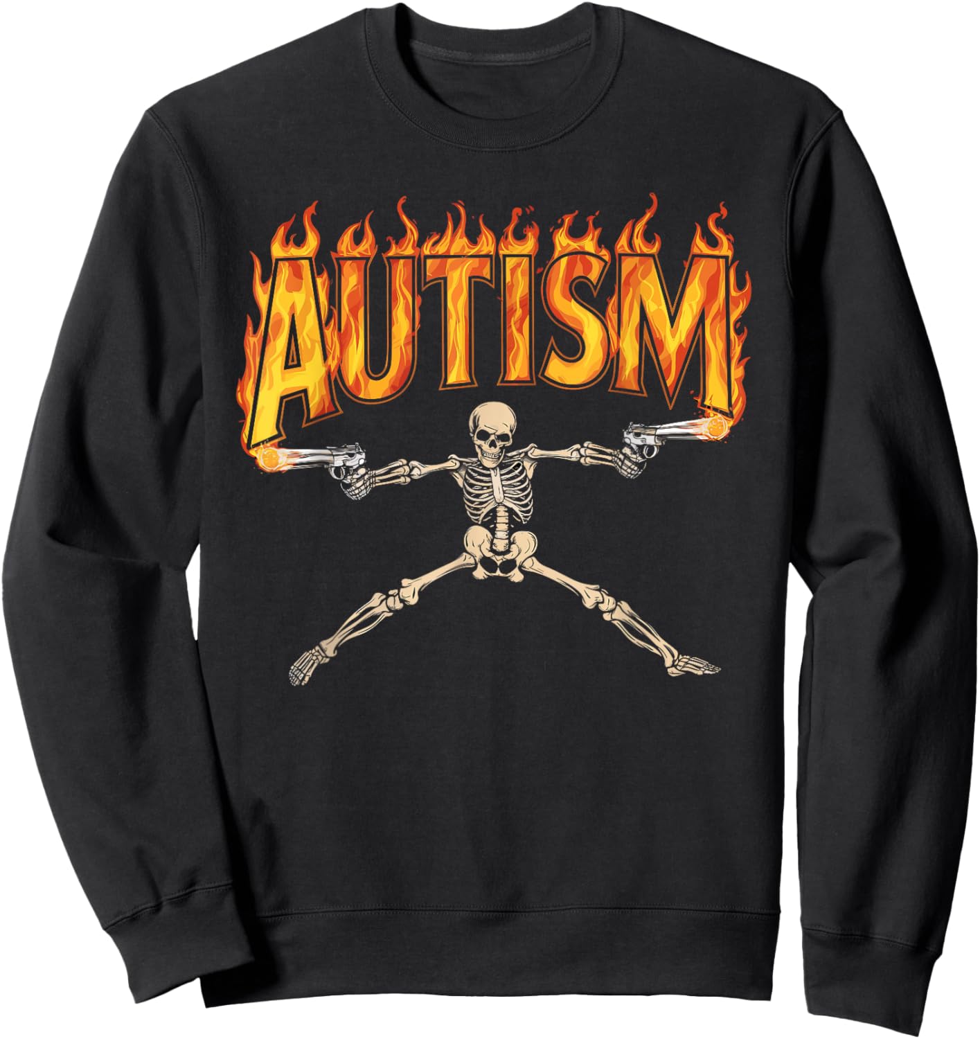 Autism Awareness Autism Skeleton Meme Sweatshirt - Sweatshirt | Black