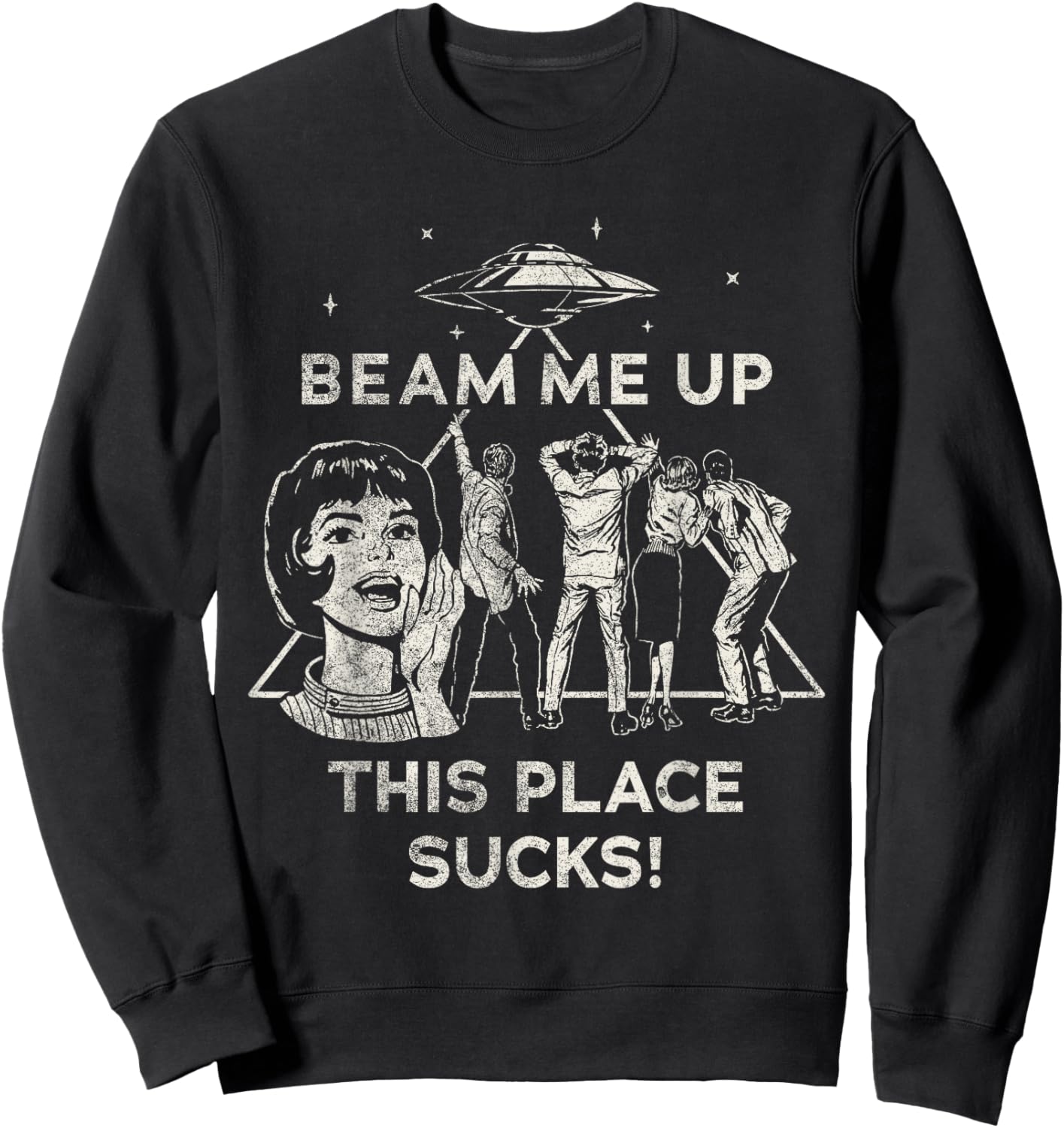 Stranger Things Beam Me Up Sweatshirt - Sweatshirt | Black