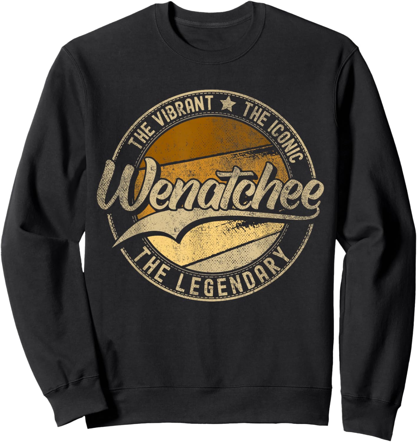 Wenatchee WA | Washington | Vintage Distressed Sweatshirt - Sweatshirt | Black
