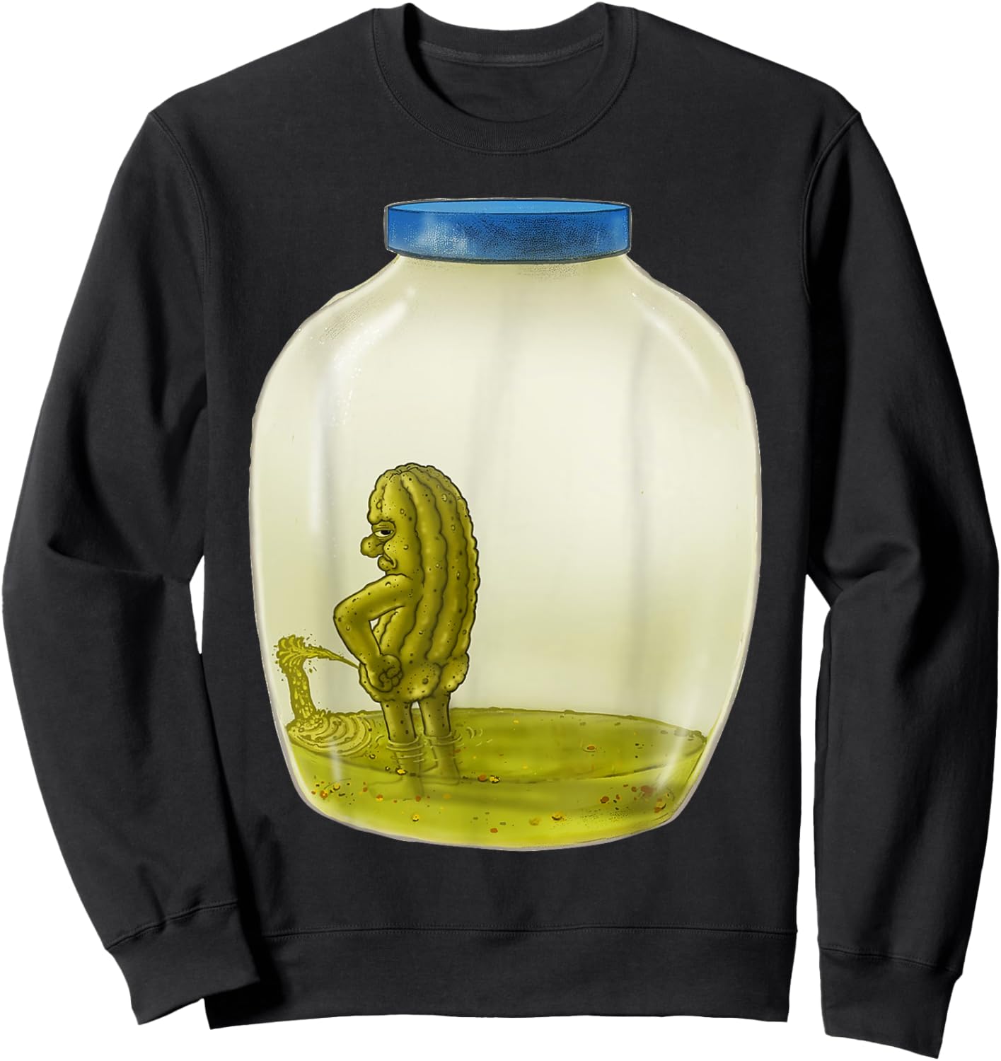 Signed Fine Art - Piss and Vinegar - Funny Grumpy Pickle Pee Sweatshirt - Sweatshirt | Black