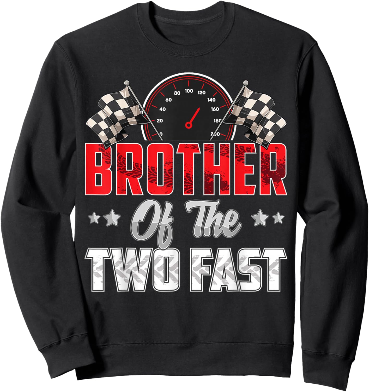 2 year old racing car two fast birthday 2nd Family Brother Sweatshirt - Sweatshirt | Black