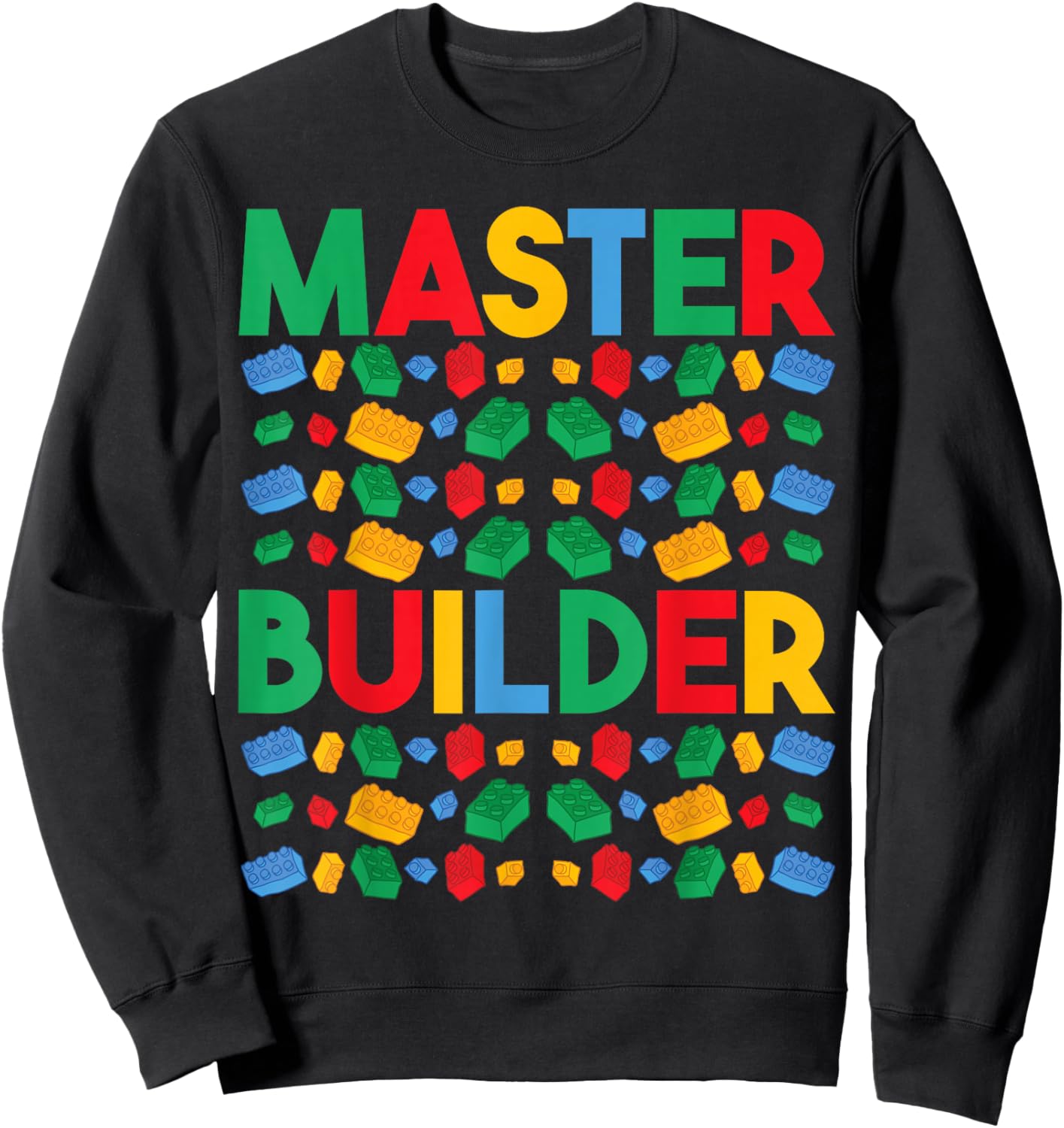 Master Builder Funny Building Blocks Gifts For Boys Kids Men Sweatshirt - Sweatshirt | Black