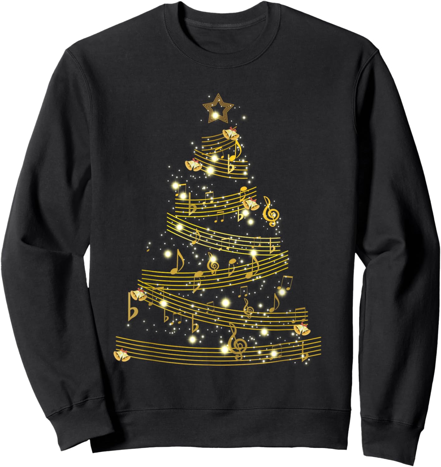 Handbell Christmas Tree! Hand Bell Choir Ringers Holiday Sweatshirt - Sweatshirt | Black