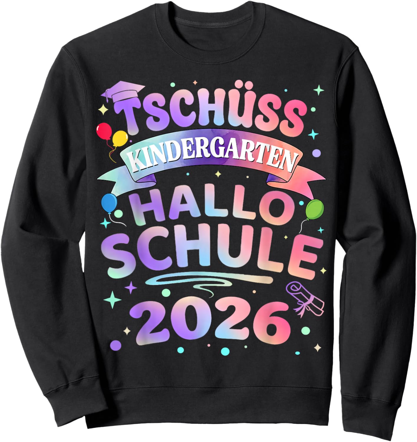 Tschüss Kindergarten Hallo Schule 2026 Schulkind Einschulung Sweatshirt - Sweatshirt | Black