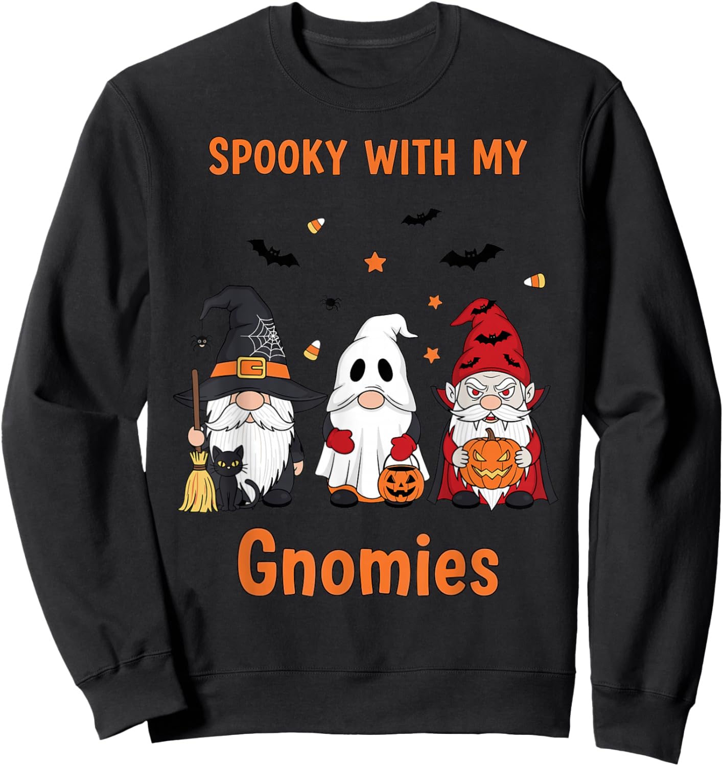 Halloween Gnome Costume Squad Witch Ghost Vampire Sweatshirt - Sweatshirt | Black