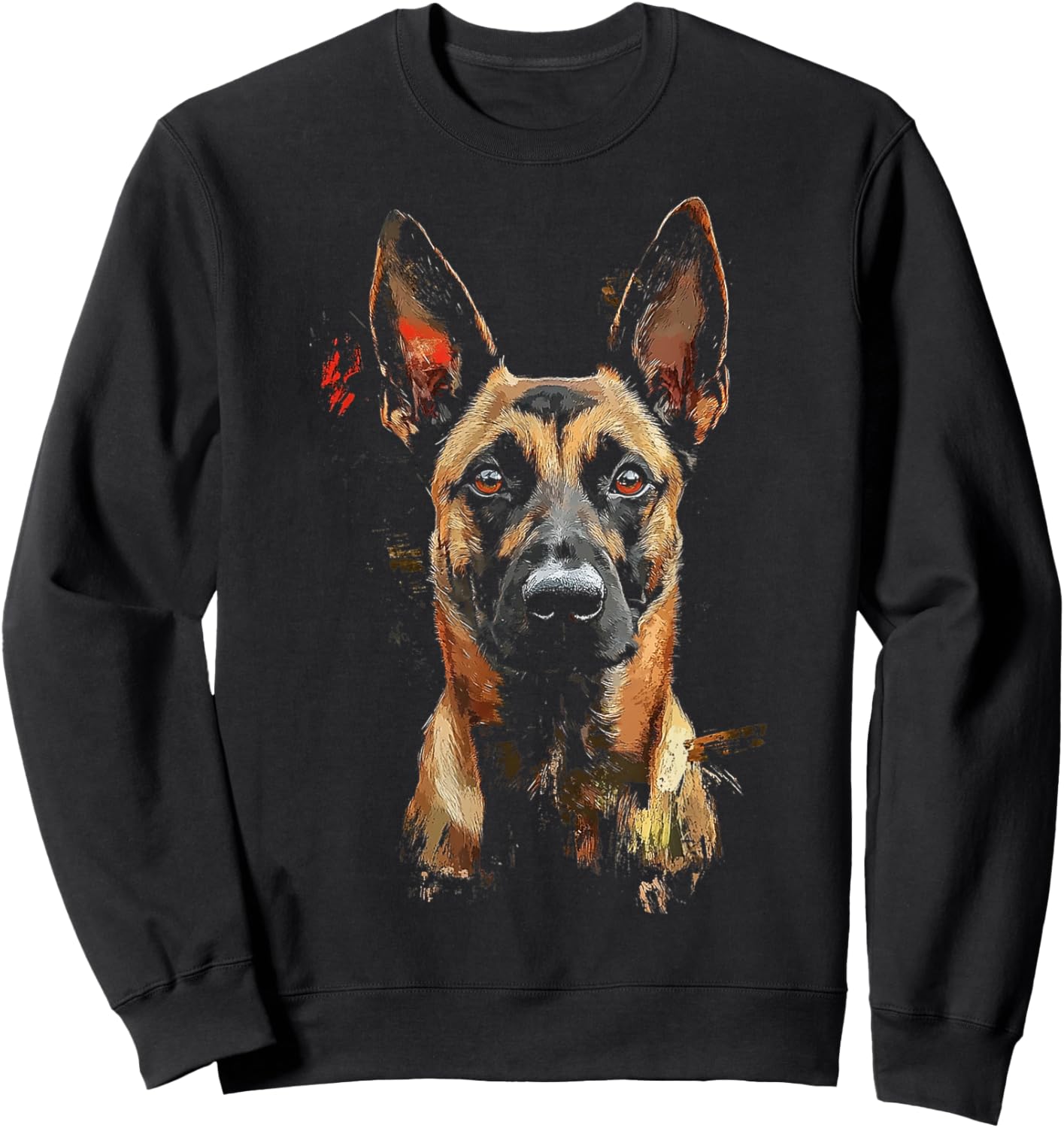 Belgian Malinois Dog Motif Pet Artwork Belgian Malinois Women Kids Sweatshirt - Sweatshirt | Black