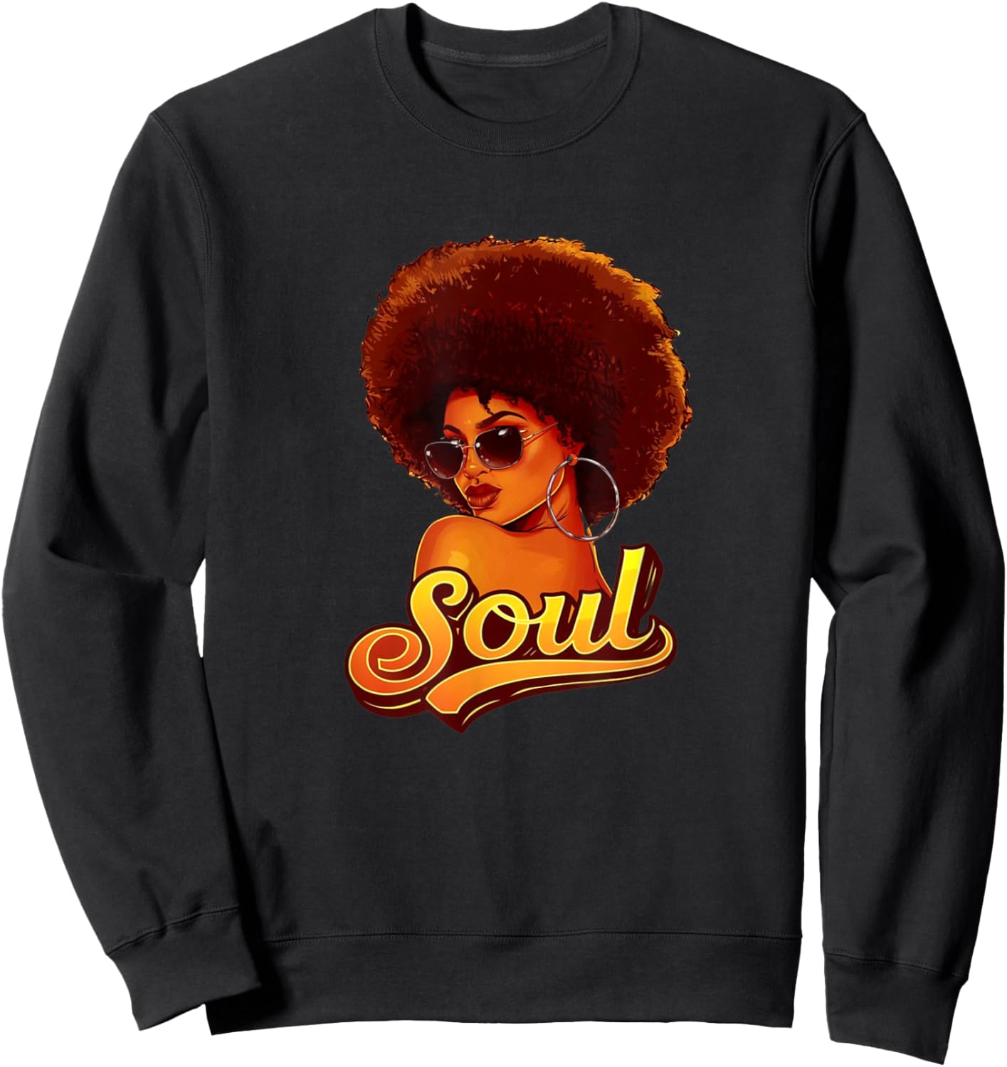 Vintage Funk Soul Music, Brotha, Sista Retro 60s 70s 80s Sweatshirt - Sweatshirt | Black