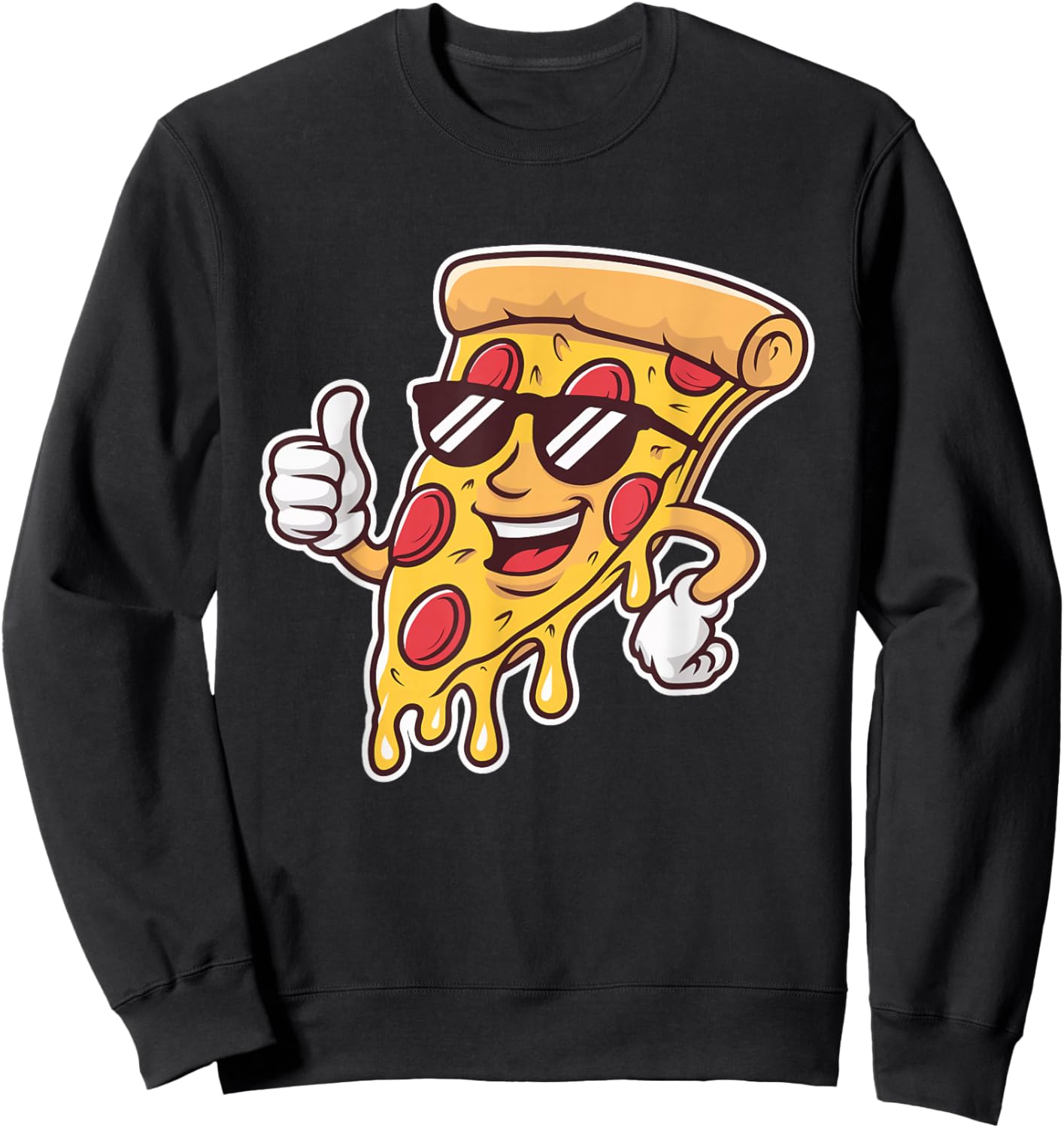 Cool Boys and Girls Sunglasses Pizza for fast Food Lovers Sweatshirt - Sweatshirt | Black