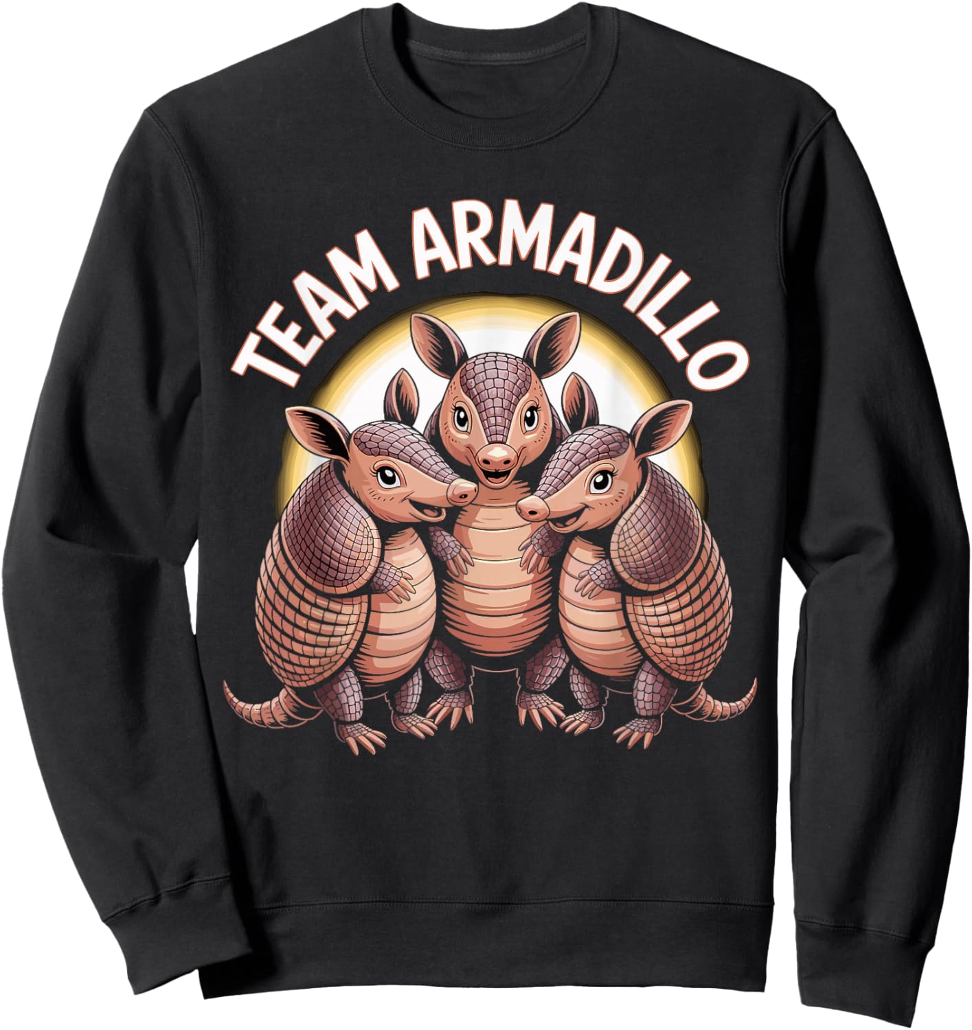 Armadillo Team Cute Cartoon Texas Wildlife Desert Animal Sweatshirt - Sweatshirt | Black
