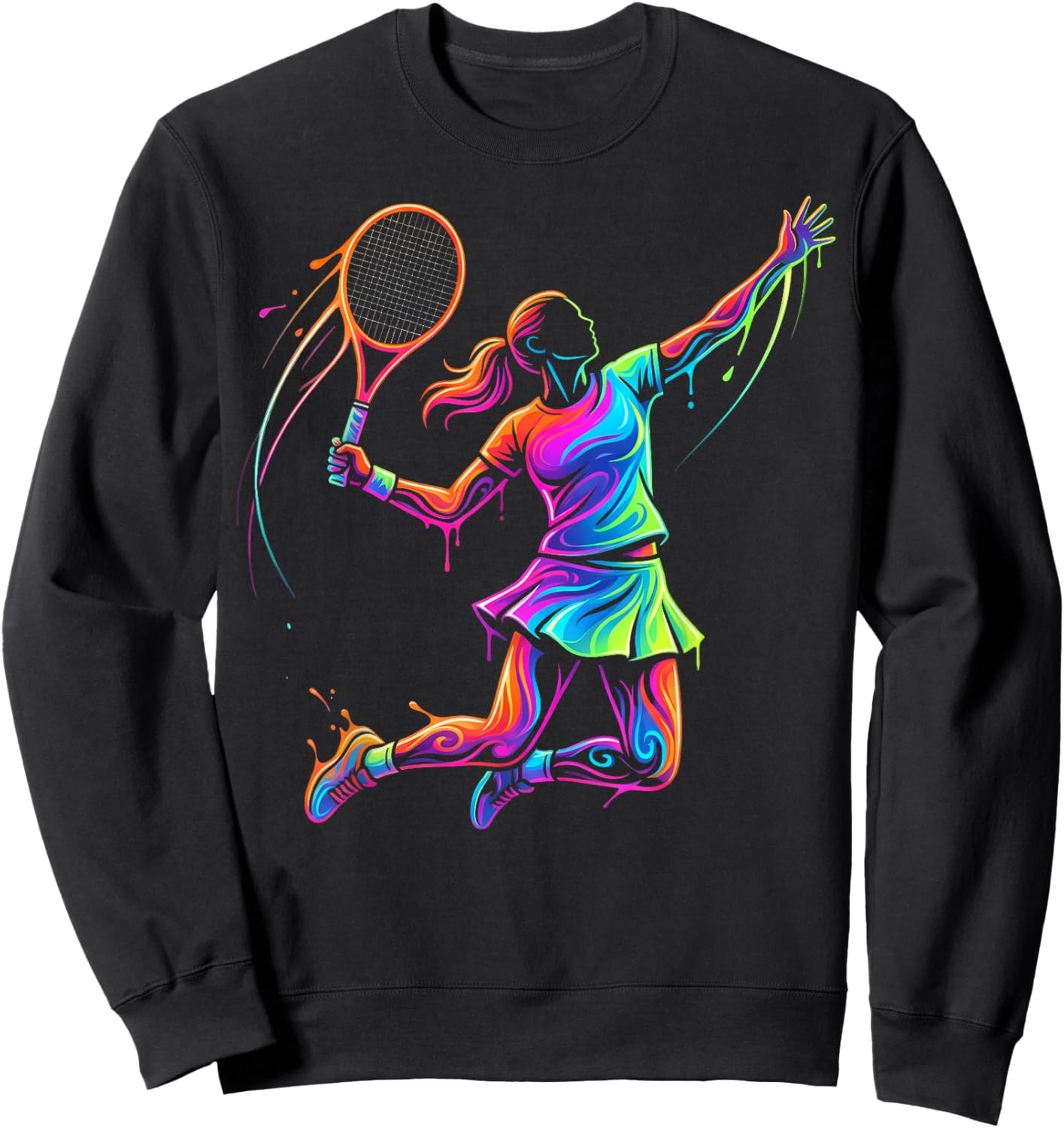 Tennis Player Woman Child and Girl Sweatshirt - Sweatshirt | Black