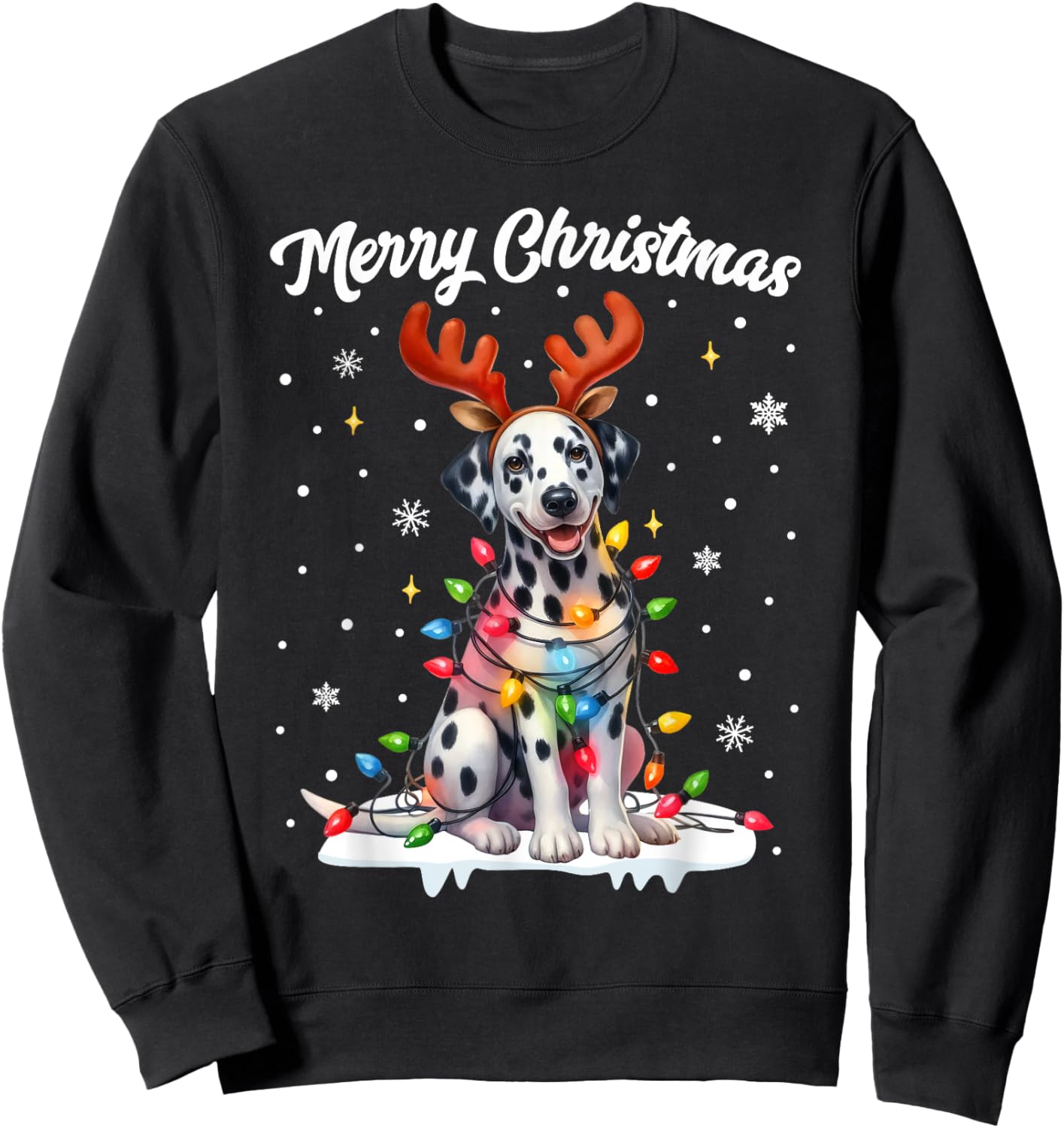 Christmas Pajamas Men Women Kids Christmas Outfit Dalmatian Sweatshirt - Sweatshirt | Black