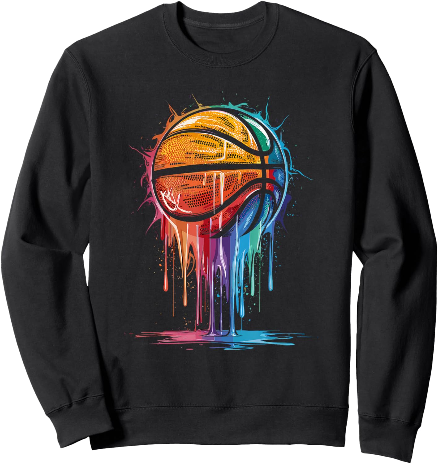 Colorful Basketball Player Hoop Basket Sweatshirt - Sweatshirt | Black