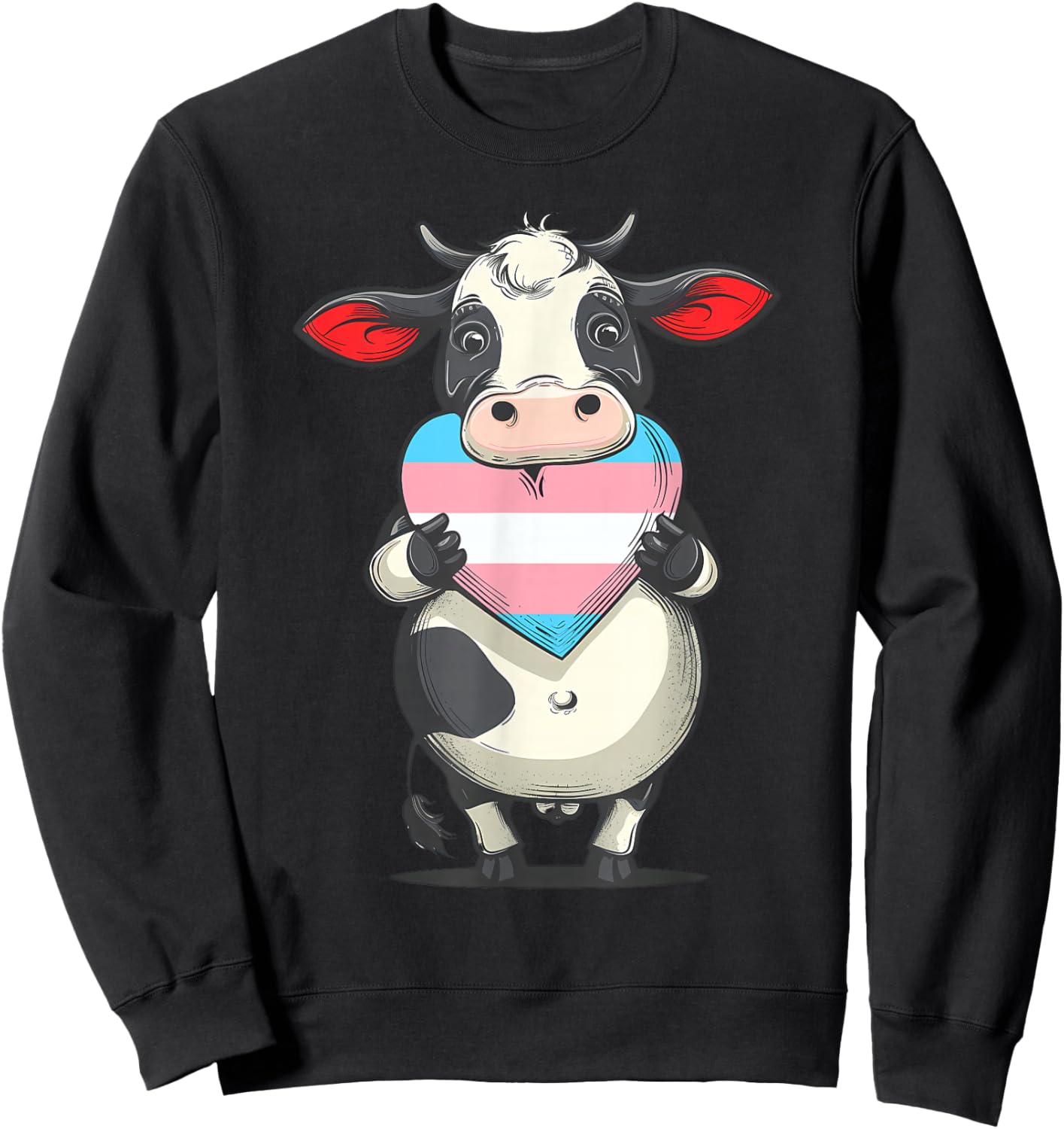 Transgender Cow Transsexual Flag Trans Transsexuality LGBT Sweatshirt - Sweatshirt | Black