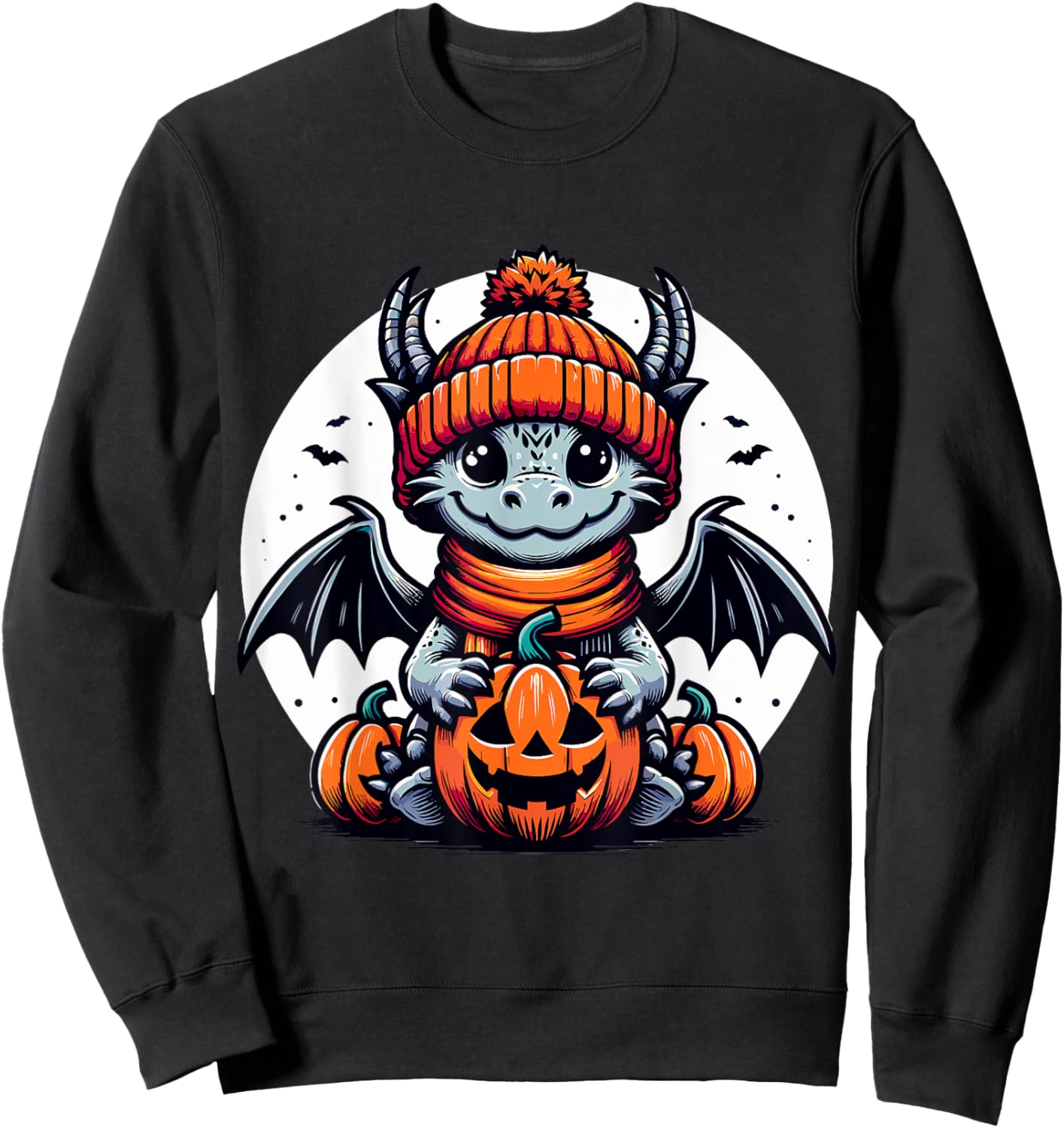 Halloween Dragon Pumpkin Sweatshirt - Sweatshirt | Black