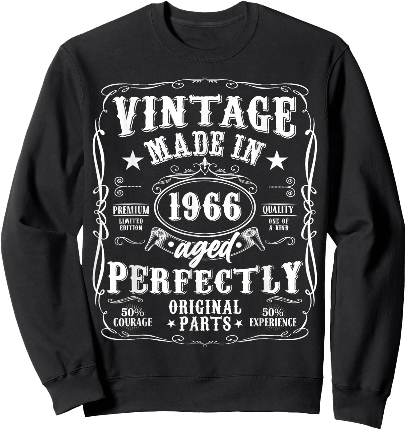 60th Birthday Man Woman 60 Years 1966 Decorative Gift Funny Sweatshirt - Sweatshirt | Black
