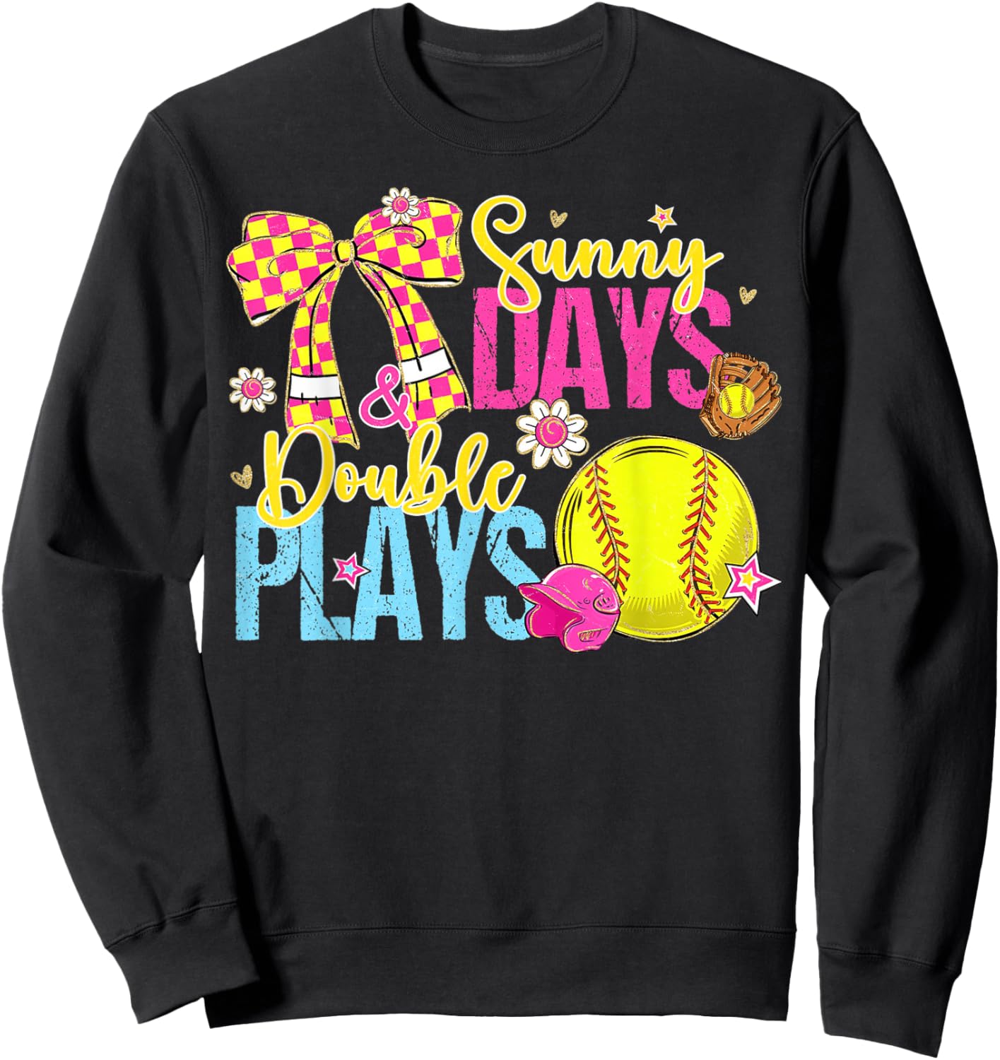 Sunny Days & Double Plays Softball Field Mama Style Sweatshirt - Sweatshirt | Black