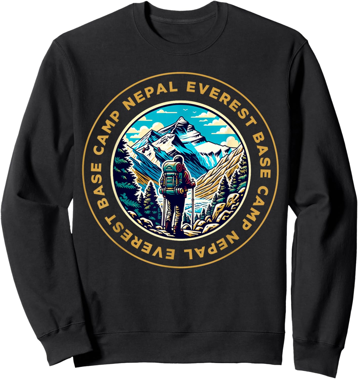 Everest Base Camp Nepal Mountain Everest View Hiking Sweatshirt - Sweatshirt | Black