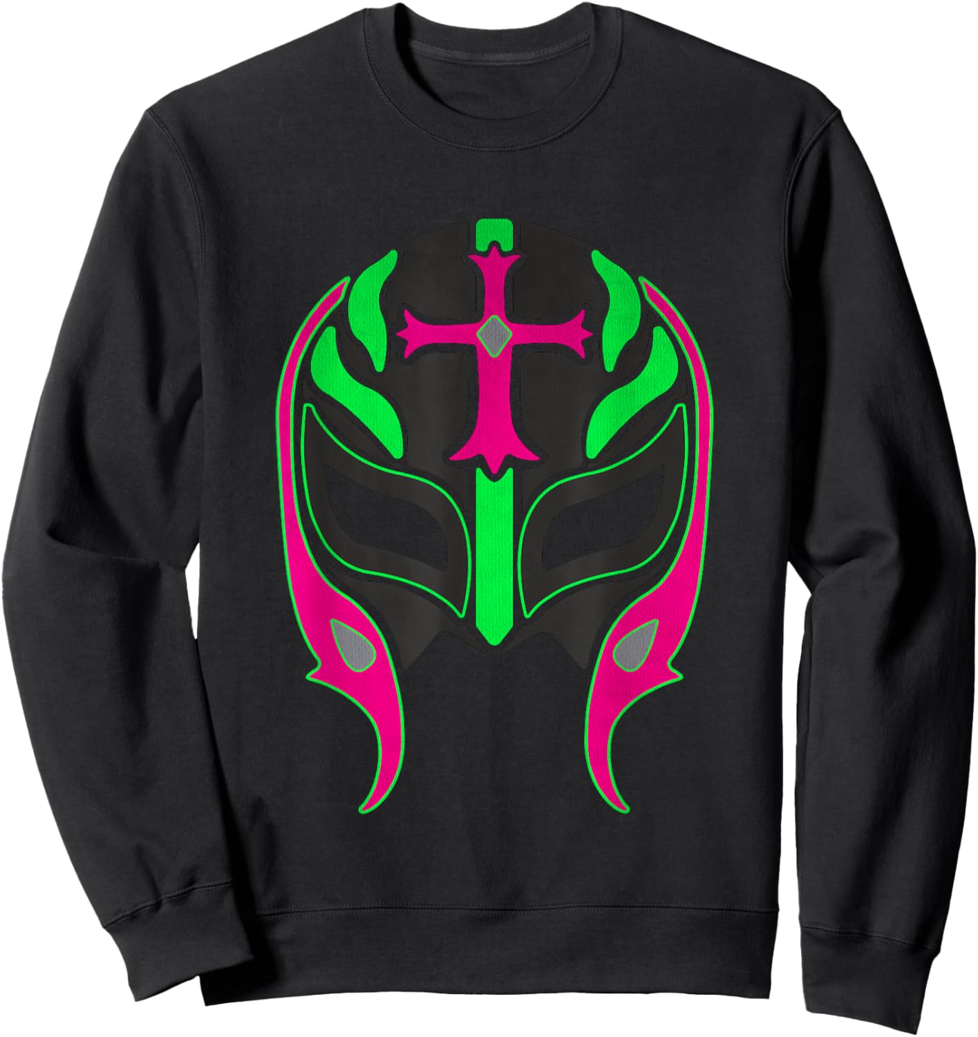 Art Wrestling Mask Graphic Gift Lucha Libre Vintage Sweatshirt - Sweatshirt | Black