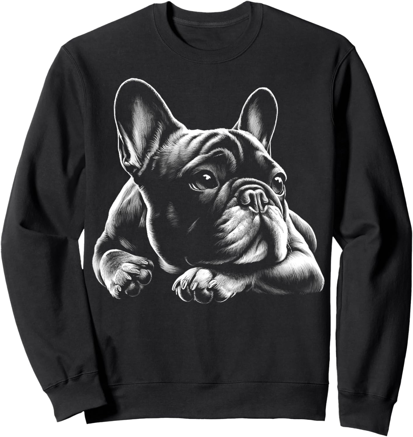 Sweet Dreamy French Bulldog in Lying Pose Women Kids Sweatshirt - Sweatshirt | Black
