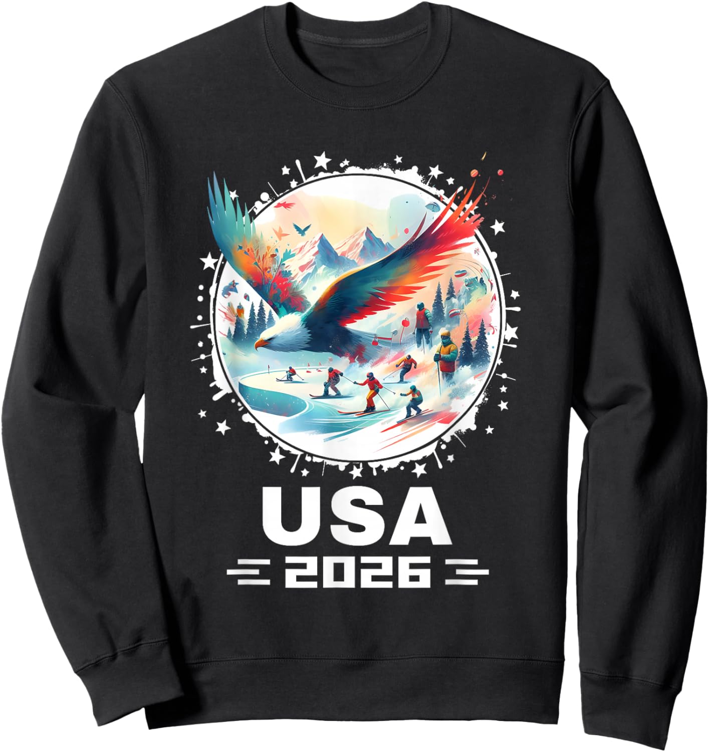 USA 2026 Go United States Winter Sport USA Team 2026 USA Sweatshirt - Sweatshirt | Black