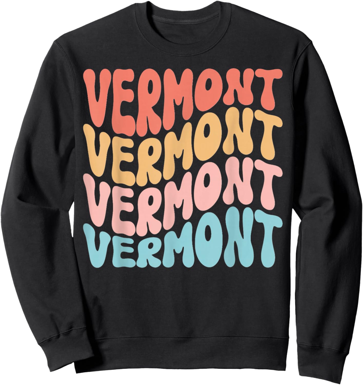 Funny Cute Retro Graphic Men Women & Kids Vermont Sweatshirt - Sweatshirt | Black