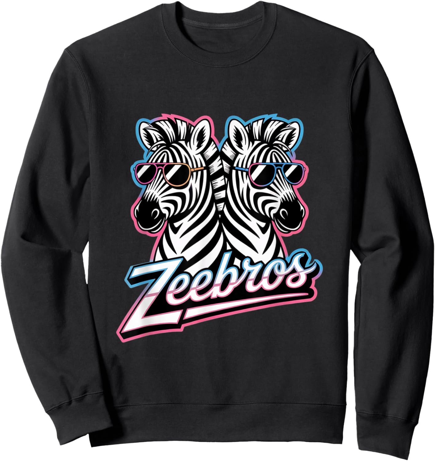 Zeebros Cute Zebra Duo Design for Zebros Lovers Sweatshirt - Sweatshirt | Black
