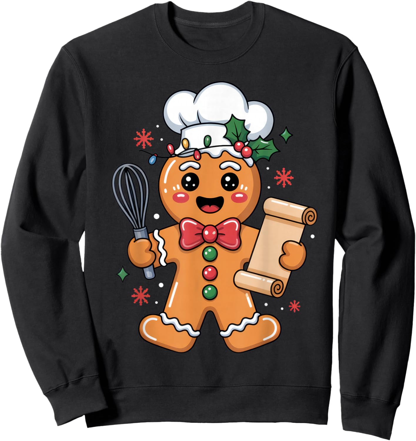Gingerbread Chef Lovers Christmas Fun Holiday Season Apparel Sweatshirt - Sweatshirt | Black