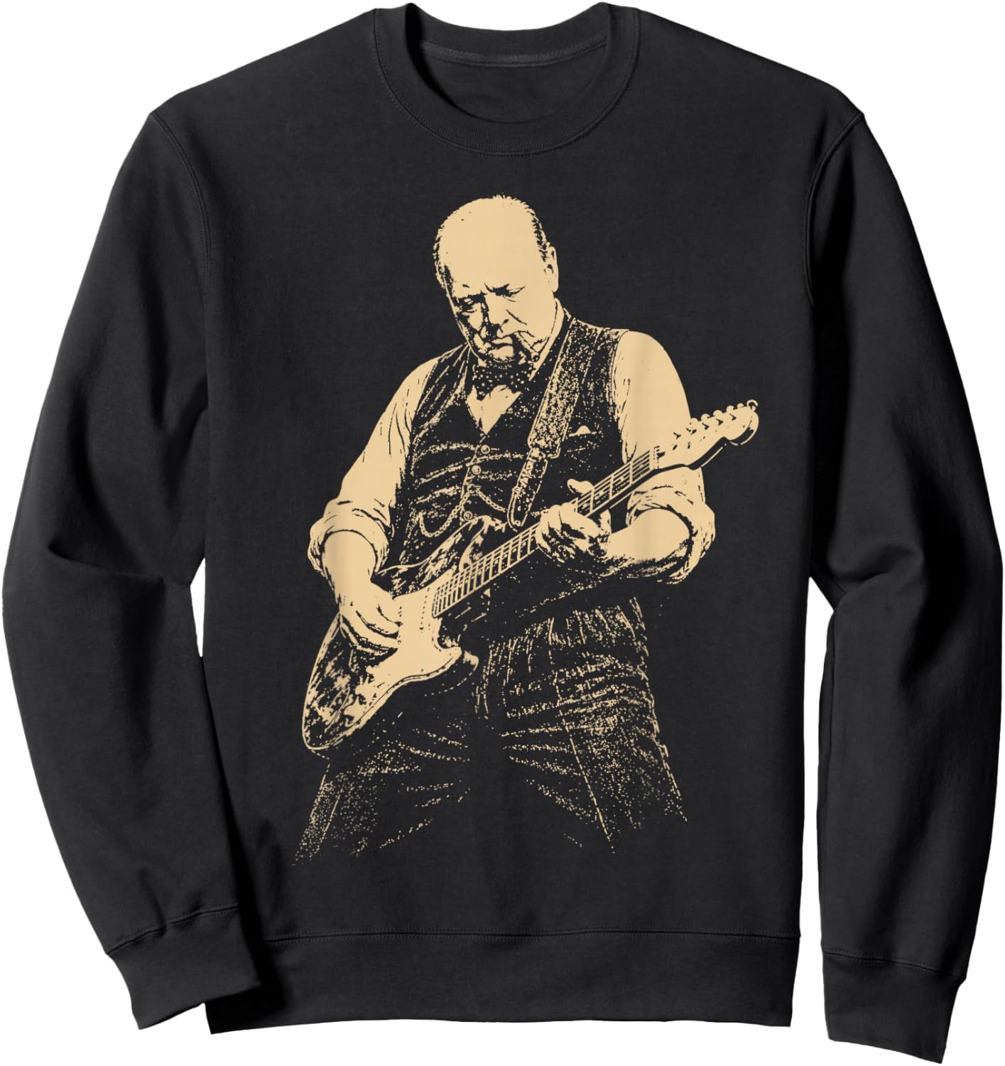 Winston Churchill Guitare Vintage Sweatshirt - Sweatshirt | Black