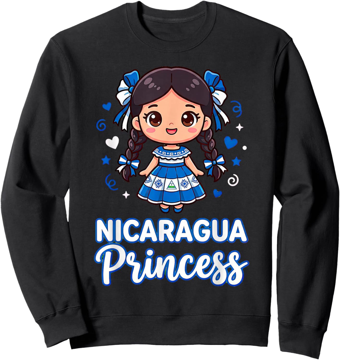 Nicaragua for Girl Nicaraguan Travel Graphic Sweatshirt - Sweatshirt | Black