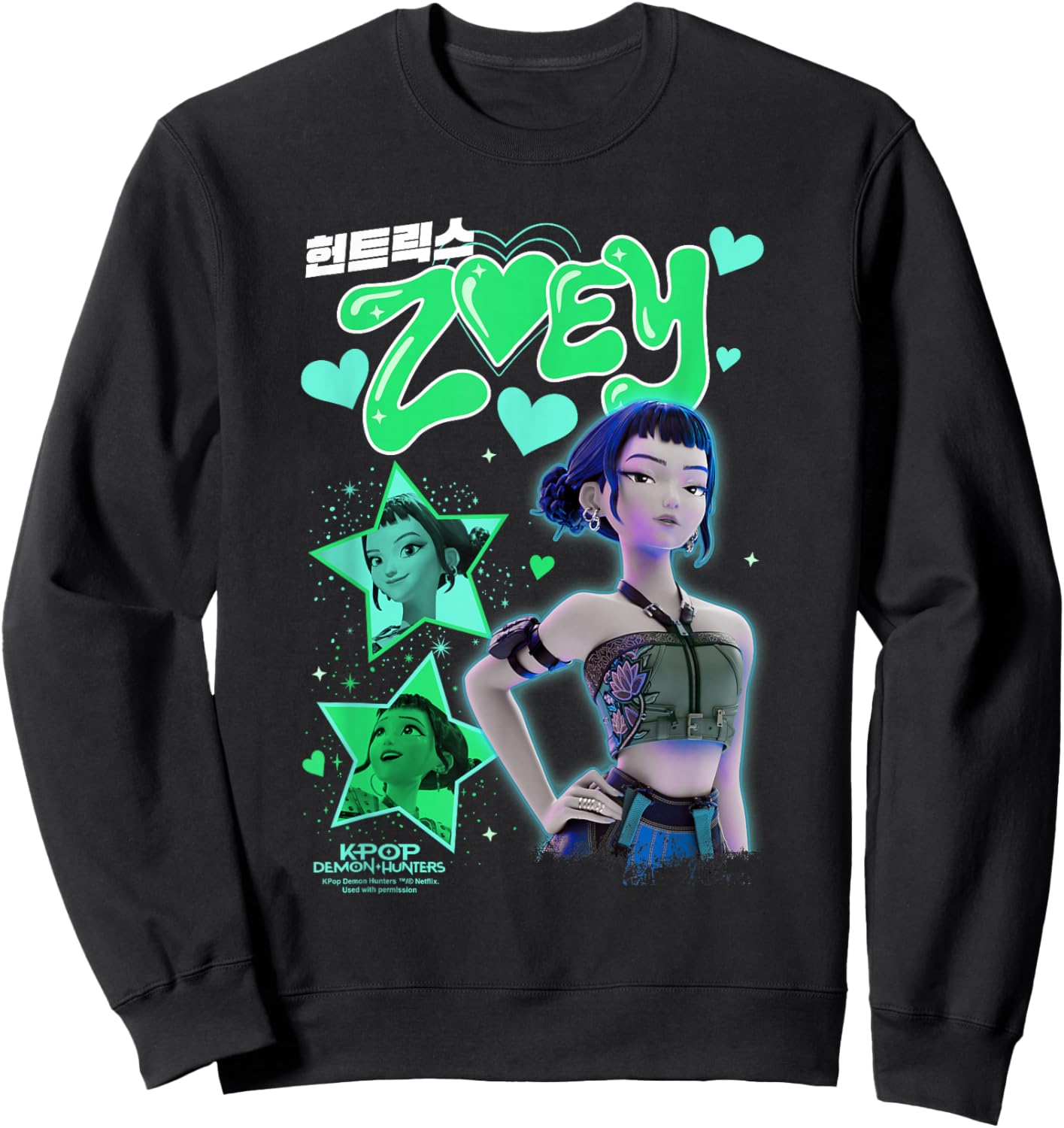 Kpop Demon Hunters Huntrix Zoey Popstar Sweatshirt - Sweatshirt | Black