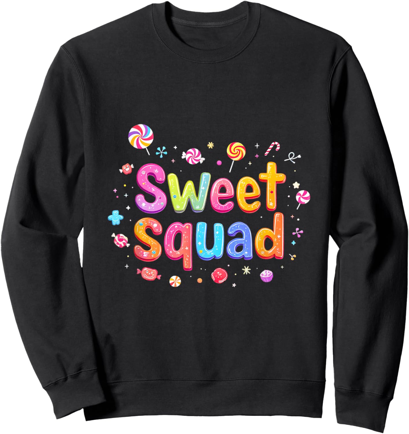 Sweet Squad Playful Candy Sweatshirt - Sweatshirt | Black