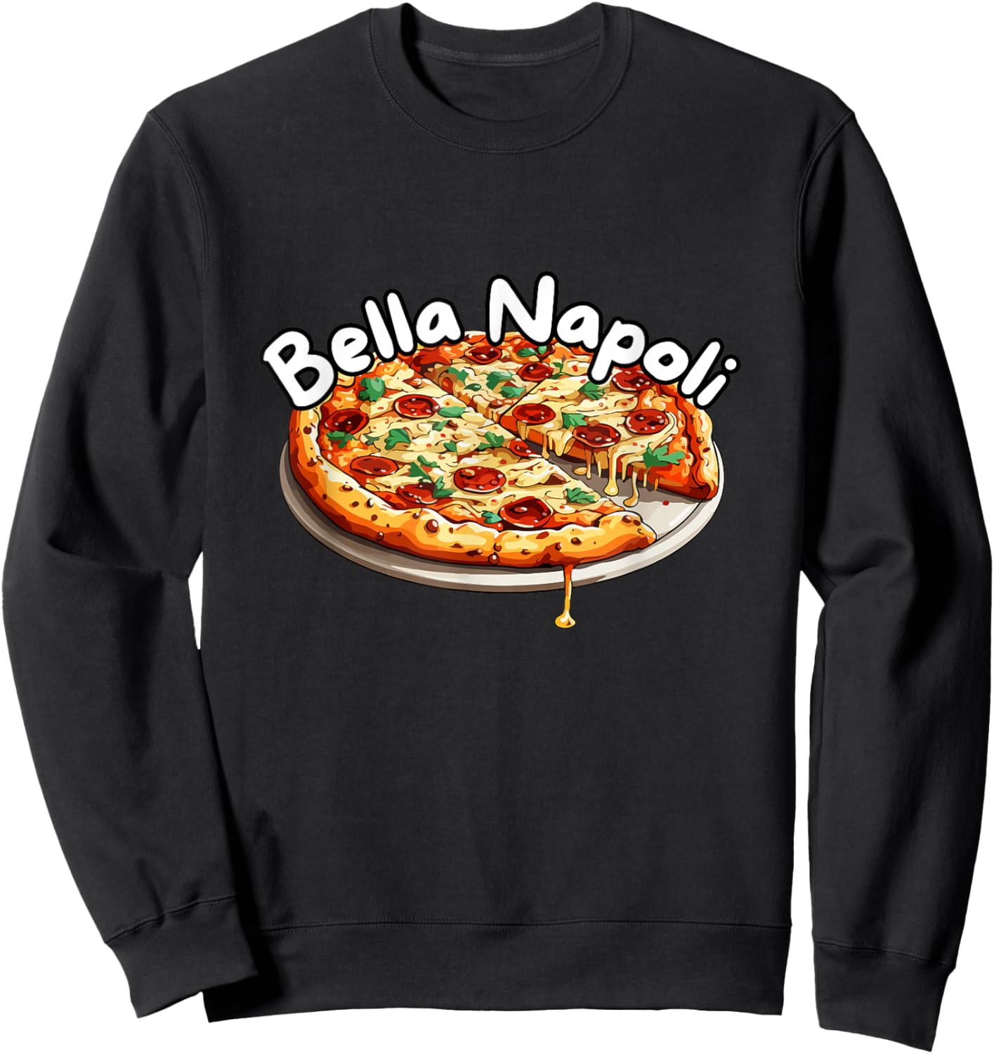 Bells Napoli Schlager Apres Ski Pizza Naples Hit Party Sweatshirt - Sweatshirt | Black