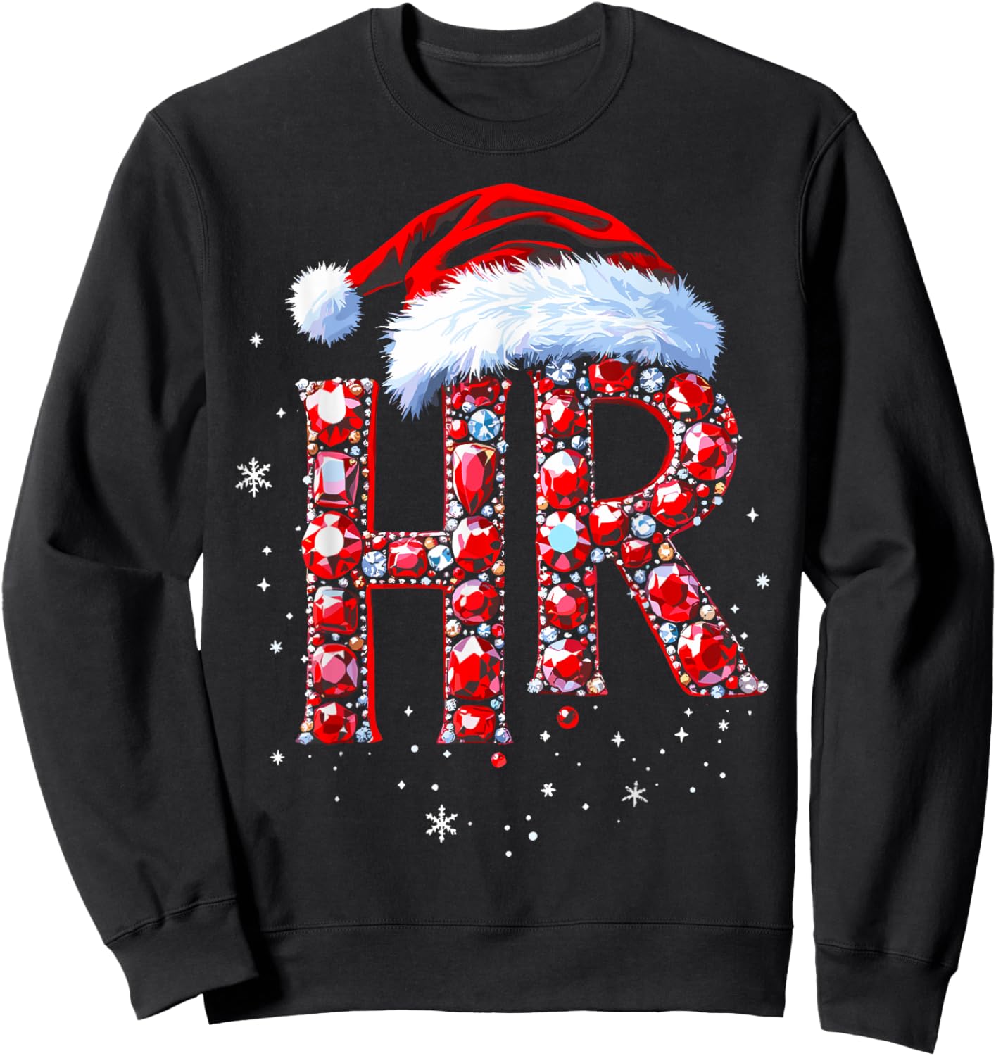HR Human Resourse Gems Santa Funny Christmas Party Xmas Sweatshirt - Sweatshirt | Black