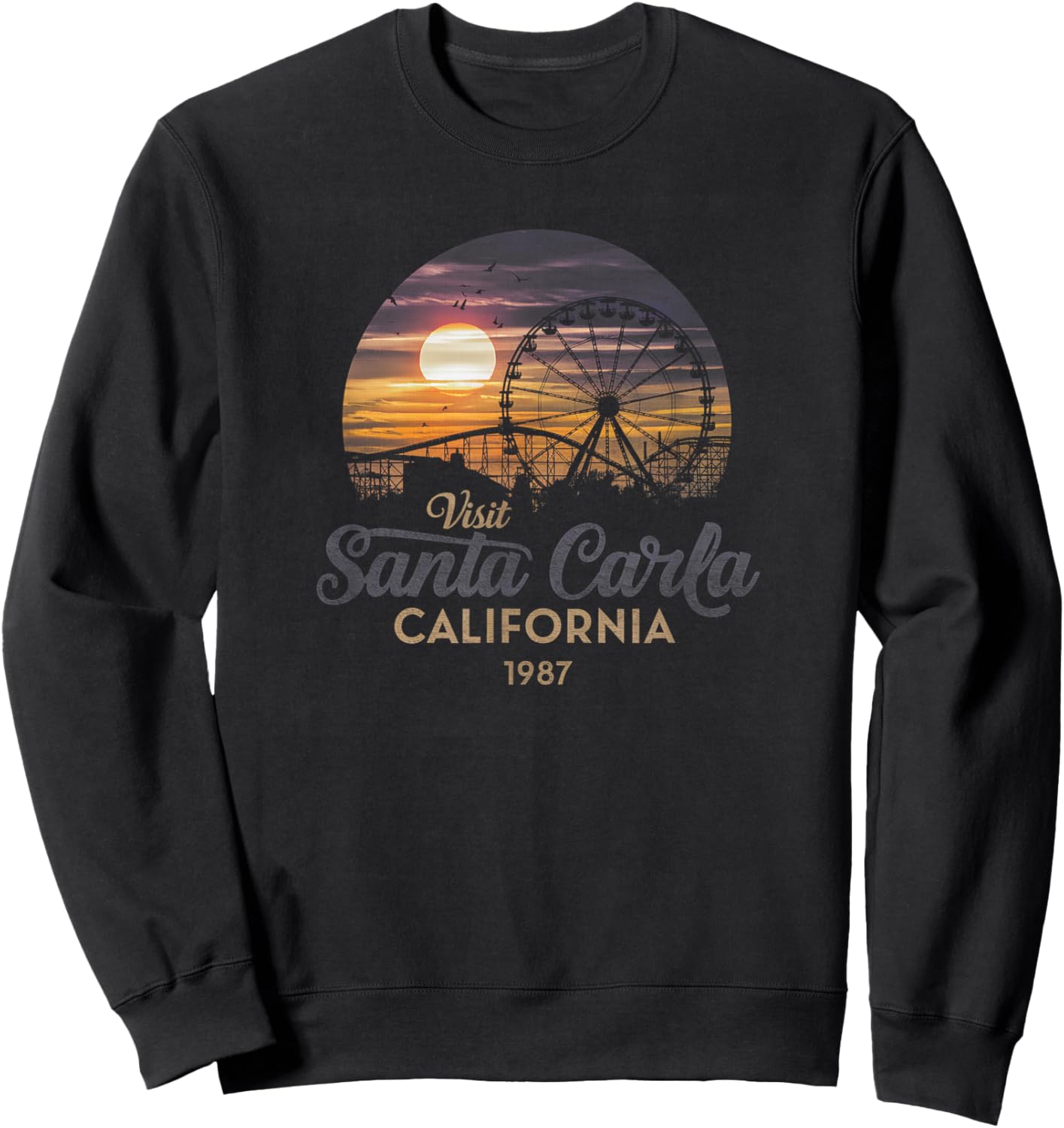 Santa Carla 1987 California Retro Sunset Nostalgia Sweatshirt - Sweatshirt | Black