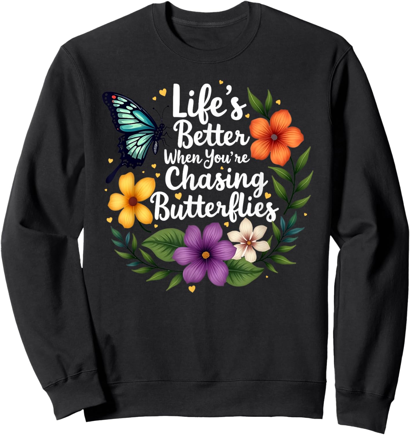 Butterfly Dreams Colorful Majestic Monarch Butterflies Sweatshirt - Sweatshirt | Black