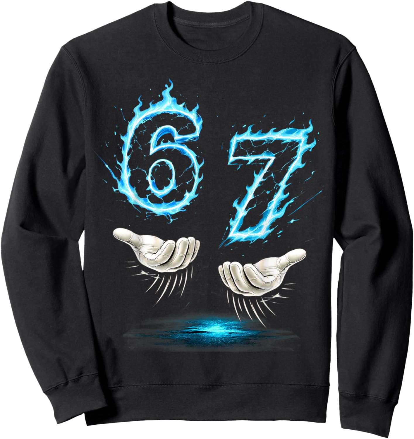 Six Seven Meme Blue Flame 67 Carte d'anniversaire pour Enfant Sweatshirt - Sweatshirt | Black