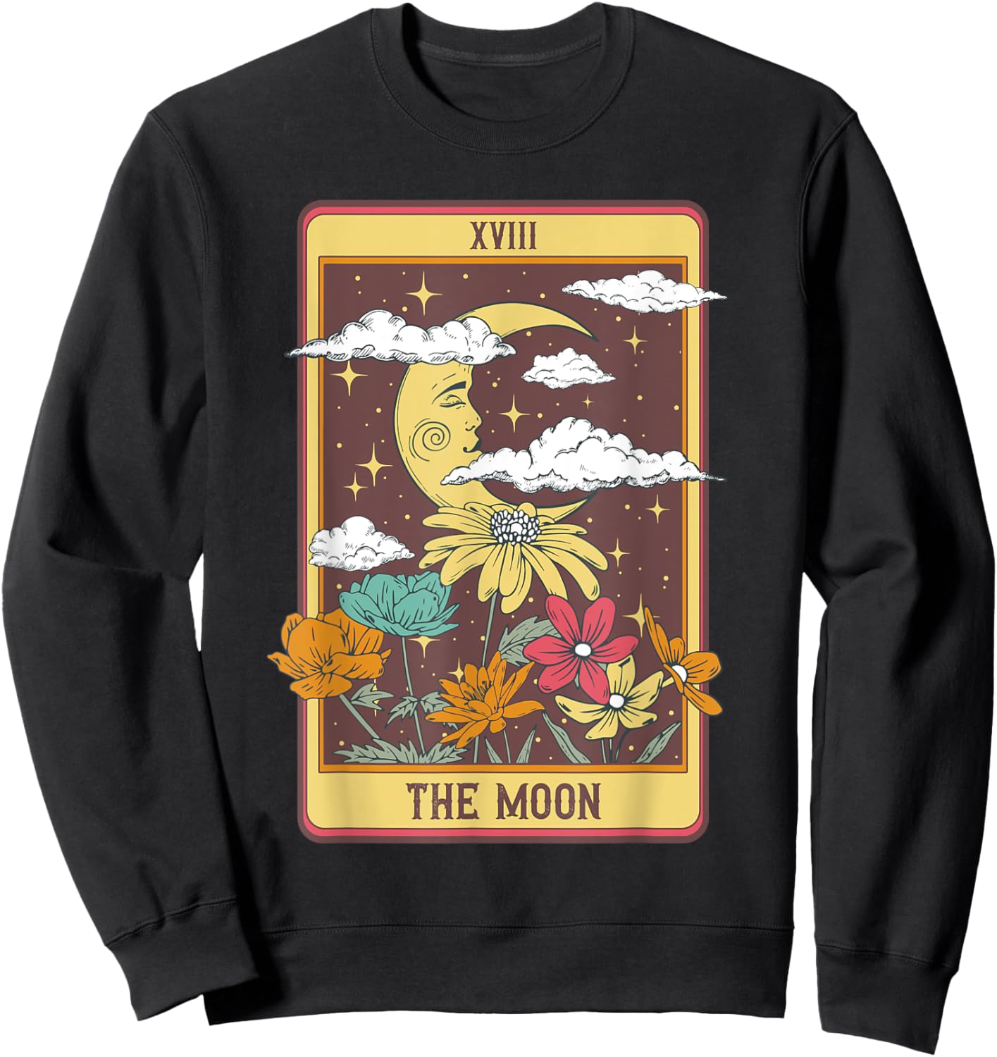 The Moon Tarot Card Sweatshirt - Sweatshirt | Black