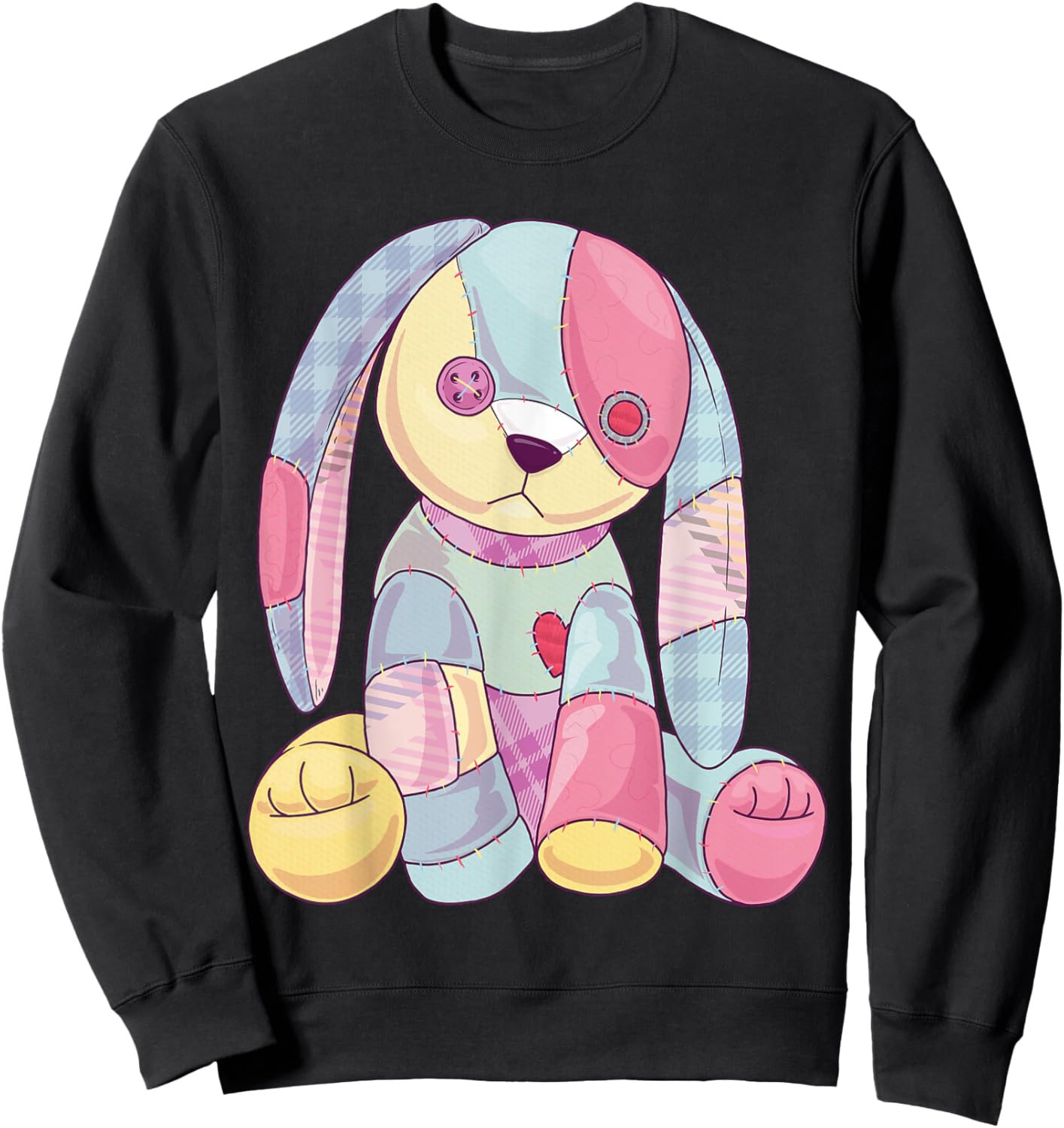 Pastel Goth Shirt Creepy Cute Witchy Bunny Aesthetic Rabbit Sweatshirt - Sweatshirt | Black