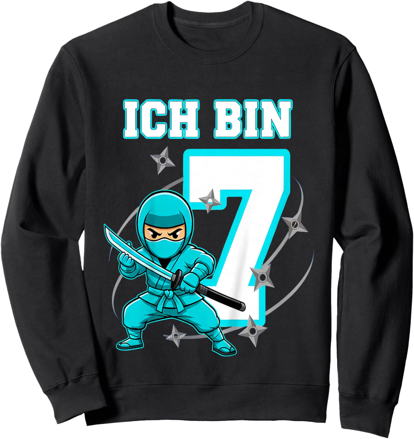 Ich Bin 7 Ninja Geburtstag 7 Jahre Junge Karate Sweatshirt - Sweatshirt | Black
