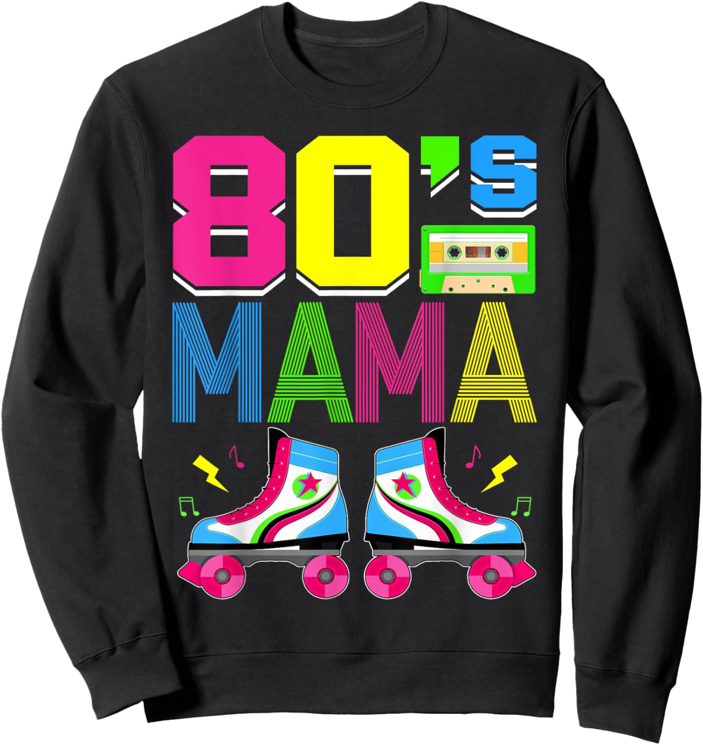 Retro Groovy 80's Mama 1980s 80s Mama Mothers Day Women Sweatshirt - Sweatshirt | Black