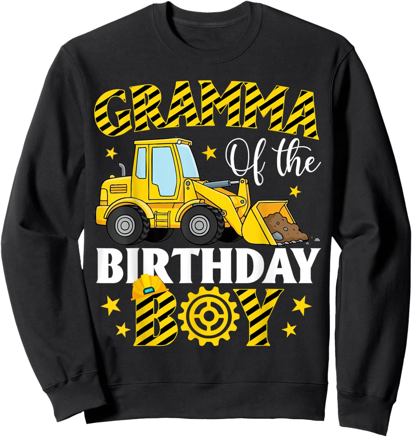 Construction Excavator Gramma of The Birthday Boy Sweatshirt - Sweatshirt | Black