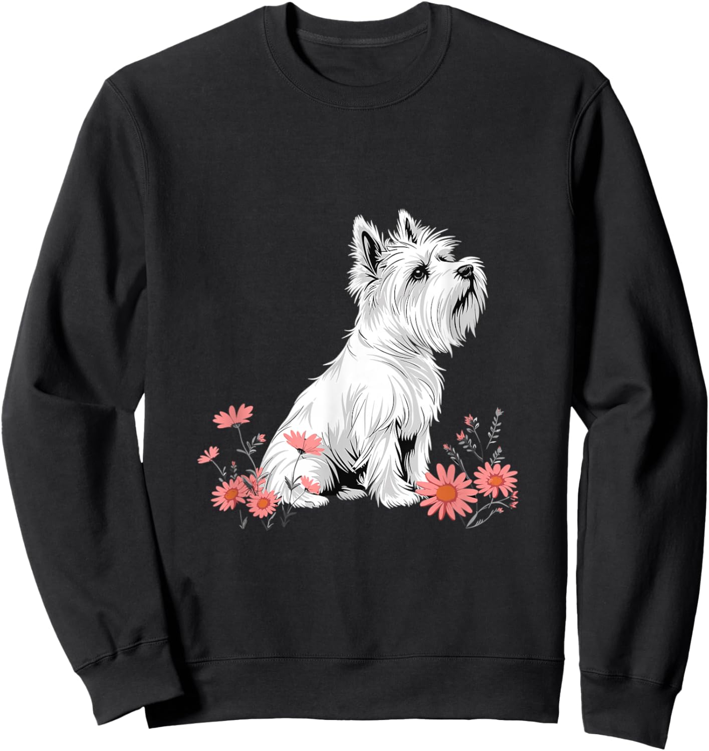 Westie West Highland White Terrier Dog Breed Graphic Sweatshirt - Sweatshirt | Black