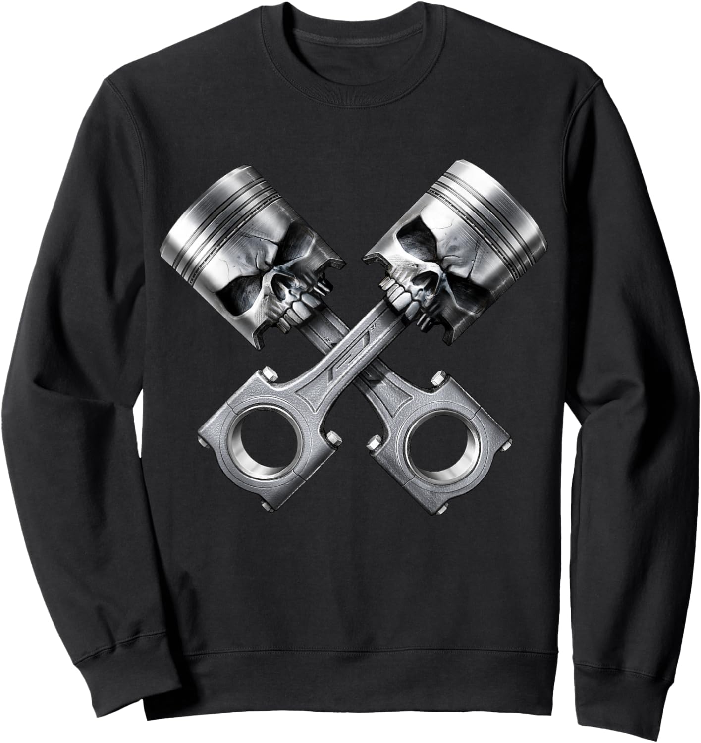 Skull Engine Piston Skull Motorsport Tuning , Black, S Sweatshirt - Sweatshirt | Black