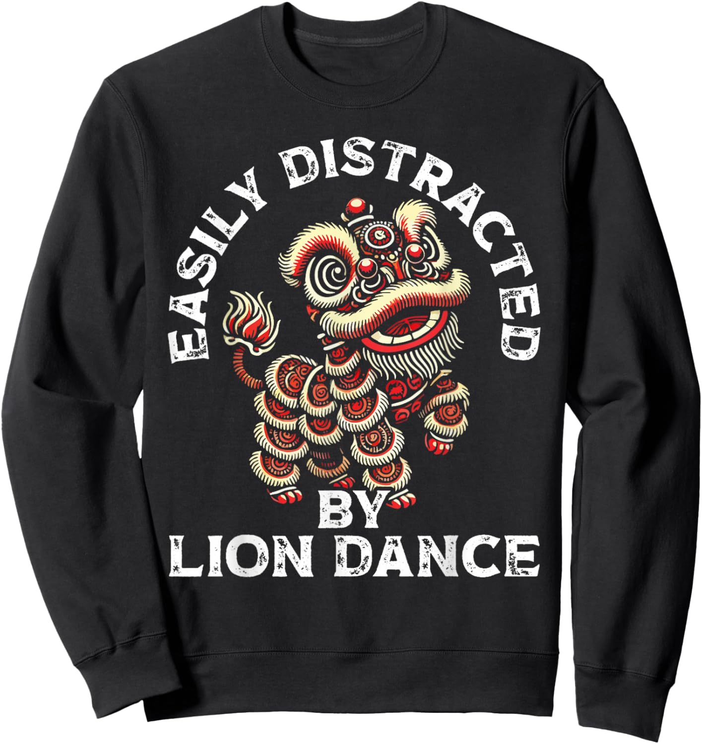Lion Dance Lunar New Year Chinese New Year Lion Dance Sweatshirt - Sweatshirt | Black