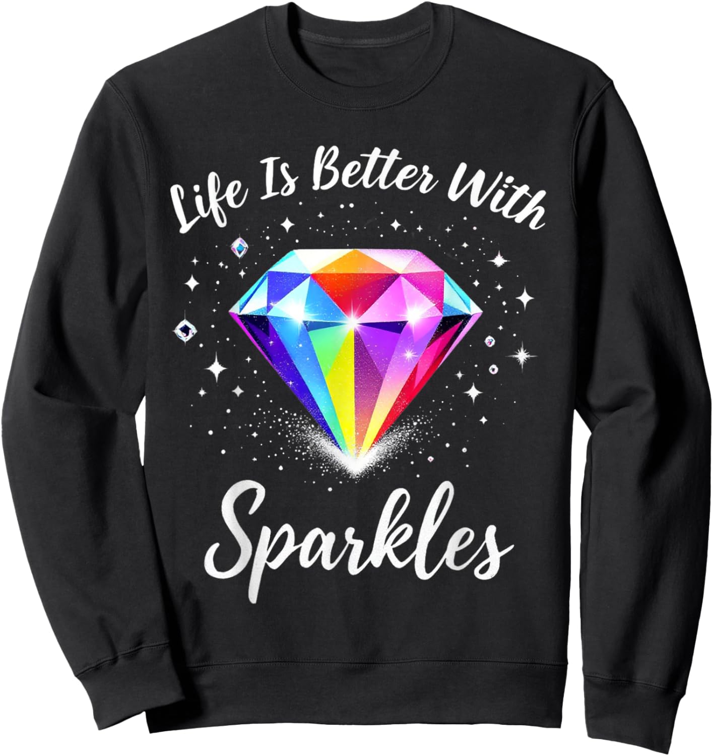 Diamond Painting Life is Better with Sparkles Sweatshirt - Sweatshirt | Black