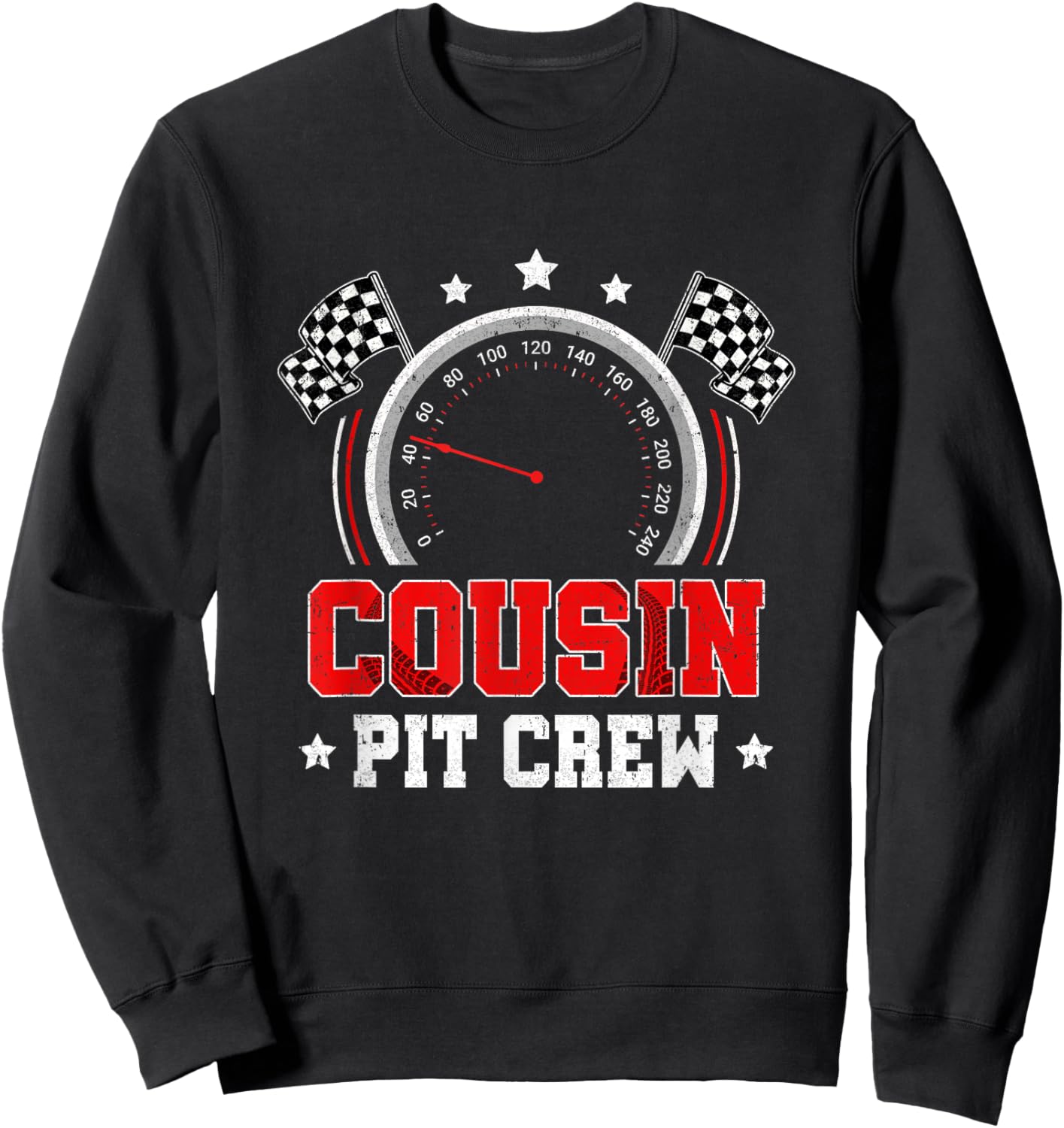 Cousin Pit Crew Race Car Birthday Party Racing Family Sweatshirt - Sweatshirt | Black