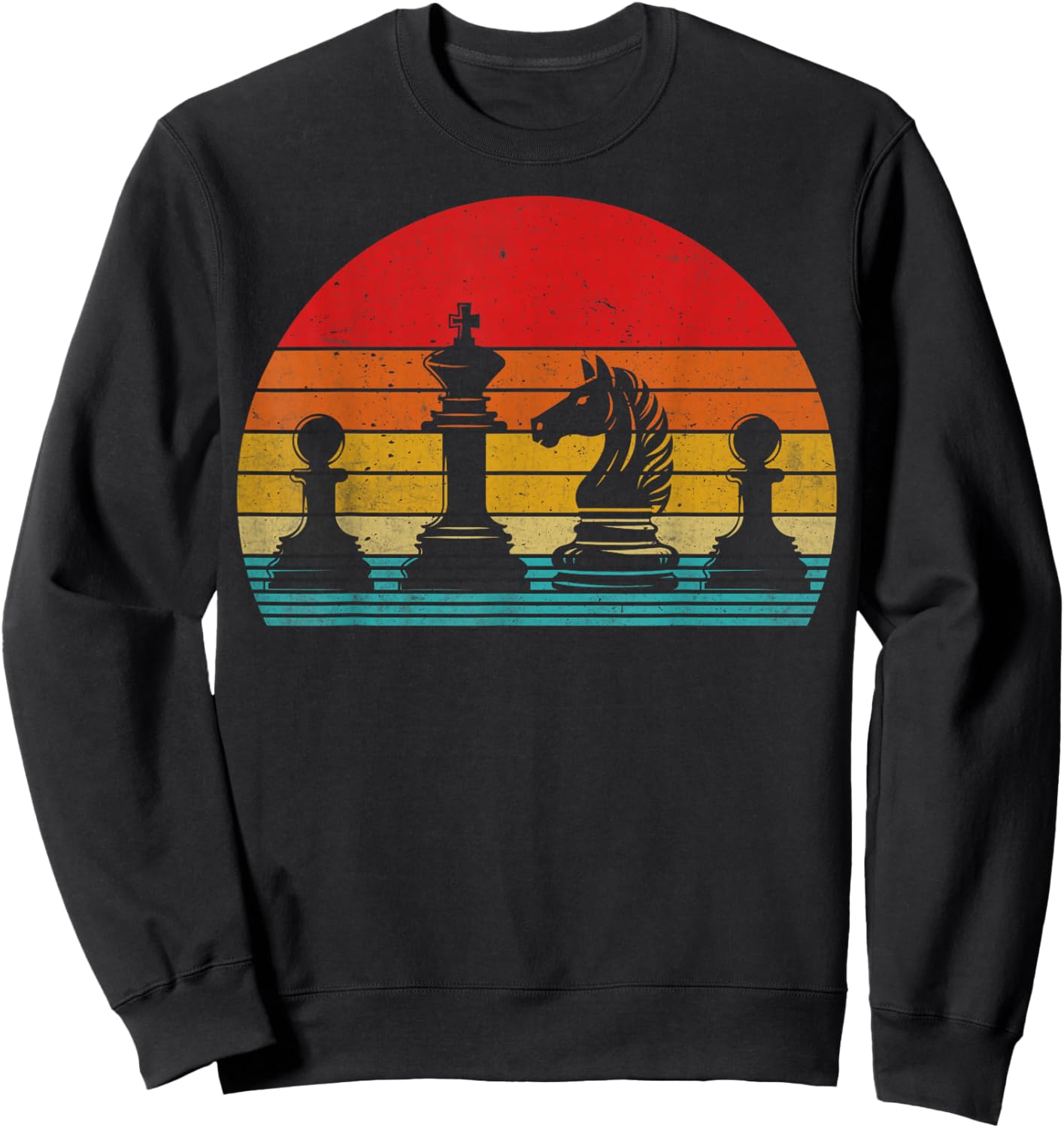 Vintage Chess Player Men Women Kids Retro Chess Piece Sweatshirt - Sweatshirt | Black
